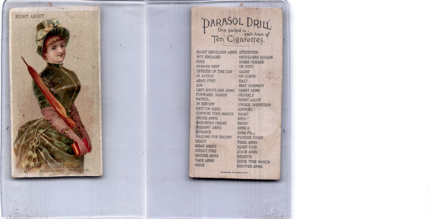 N18 Allen & Ginter, Parasol Drill, 1888, Right About (B)