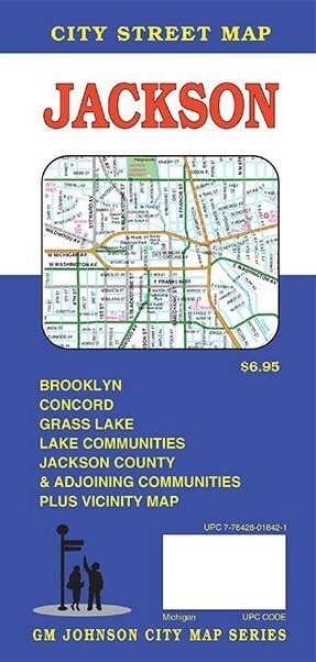City Street Map of Jackson, Battle Creek, Michigan, by GMJ Maps
