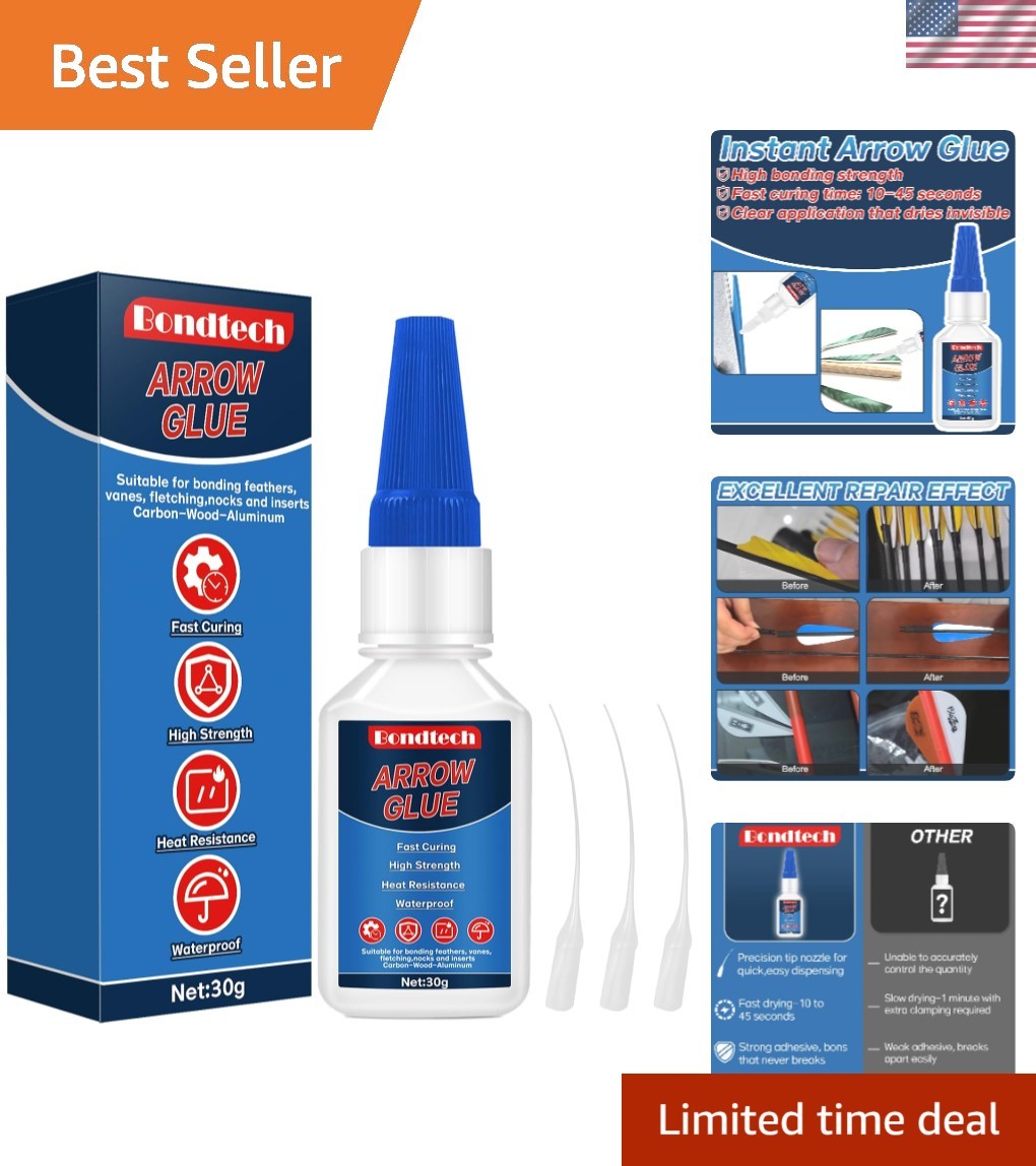 Precision Fletching Glue 30g - Waterproof & Heat Resistant for Seamless Repairs