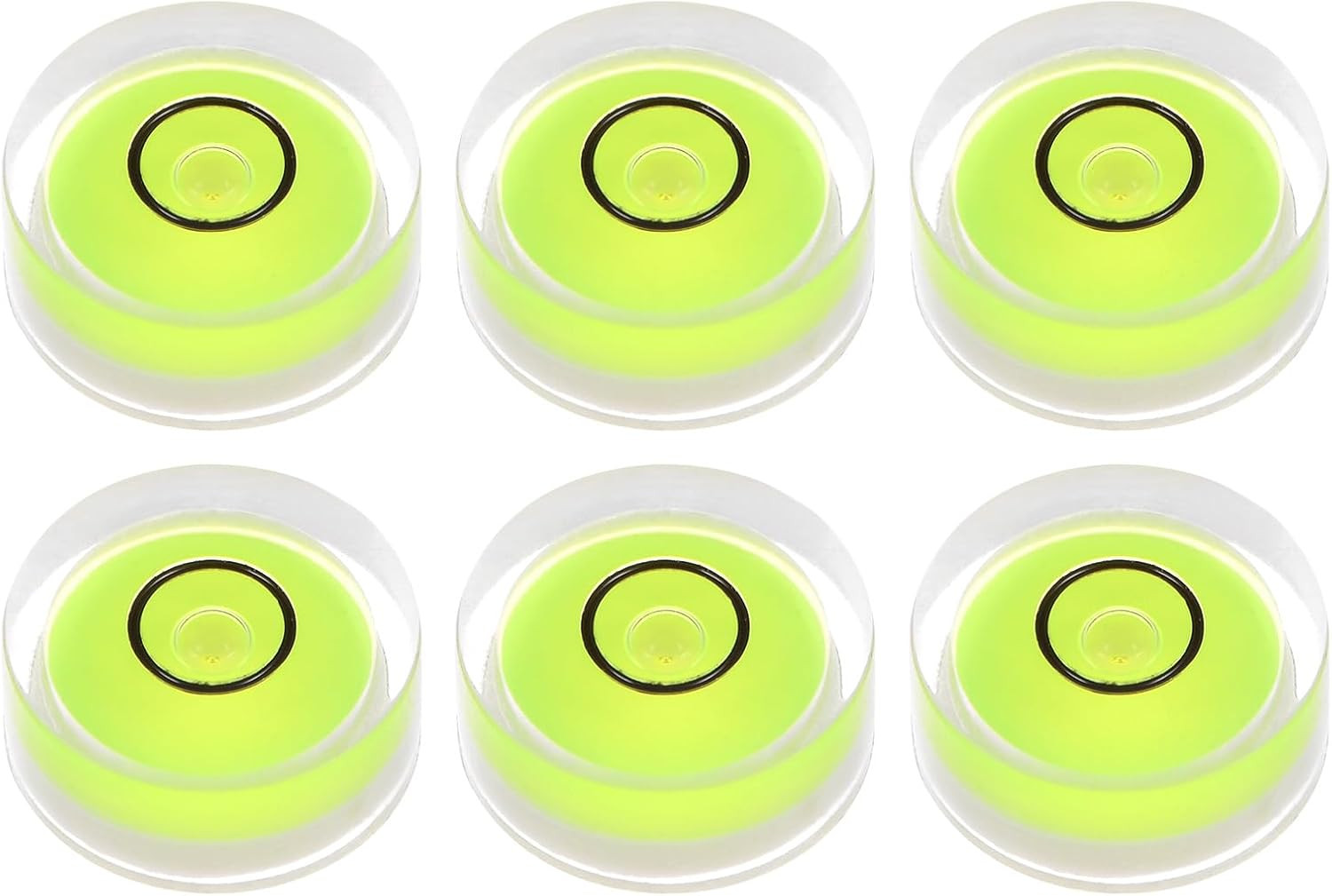 6pcs Round Bubble Level 15x6mm Mini Circular Bullseye Spirit Levels for Leveling
