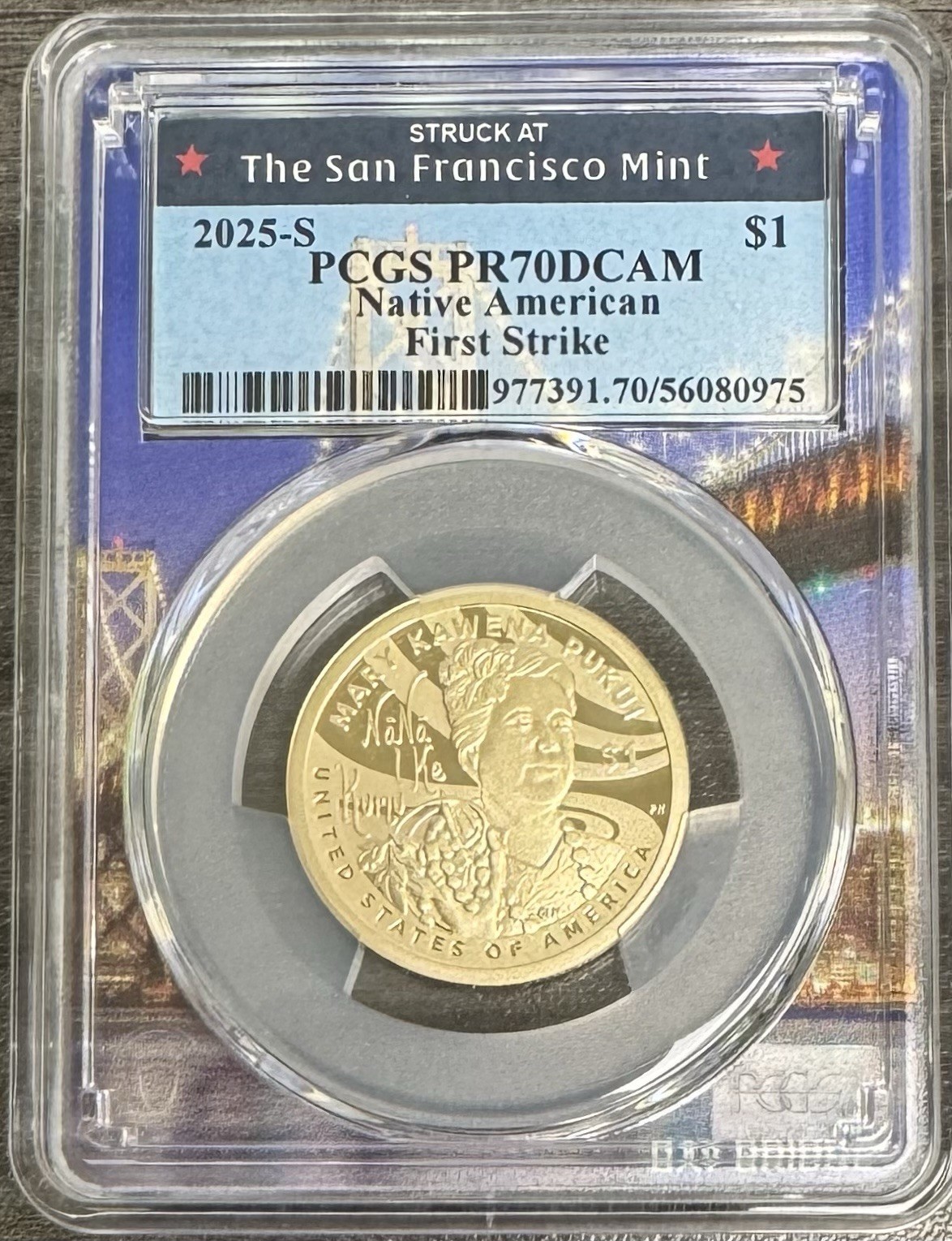 2025 S Sacagawea Native American Dollar PCGS PR70DCAM First Strike, Bay Bridge