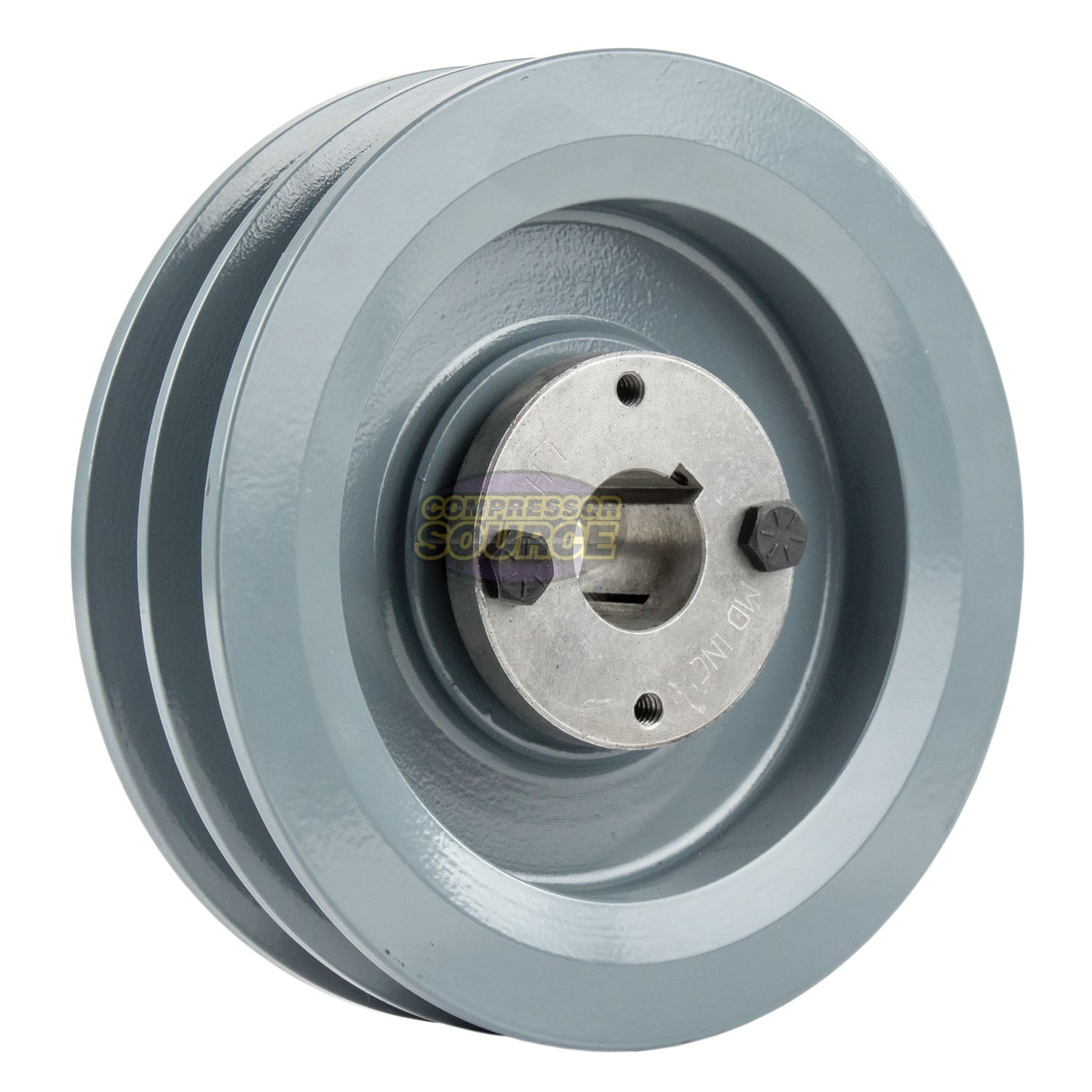 5.75" Dual Groove Pulley Belt B Section 5L with 1" Sheave Bushing Cast Iron