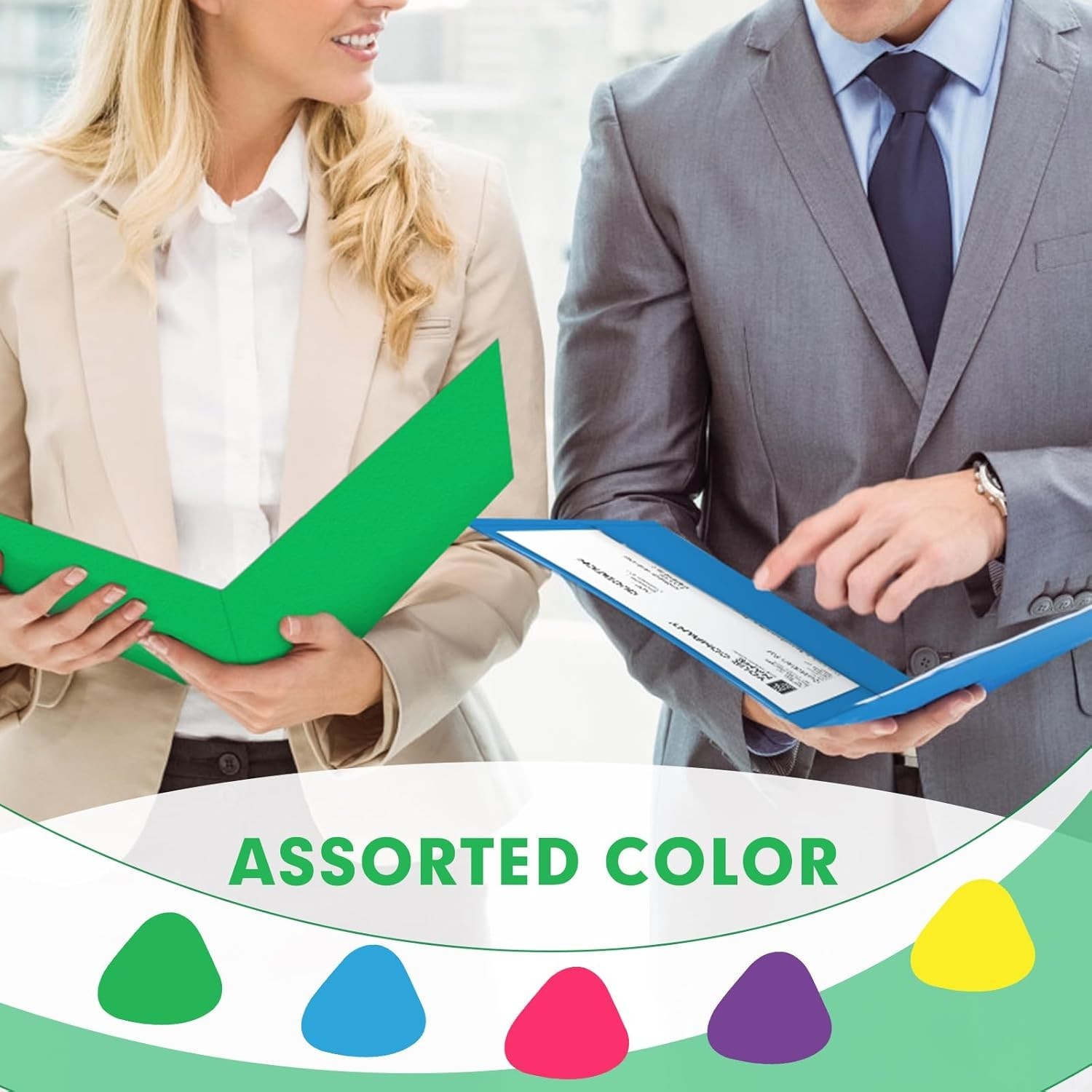 Colorful Two Pocket Folders - 125 Pack Letter Size with Ample Storage Solutions