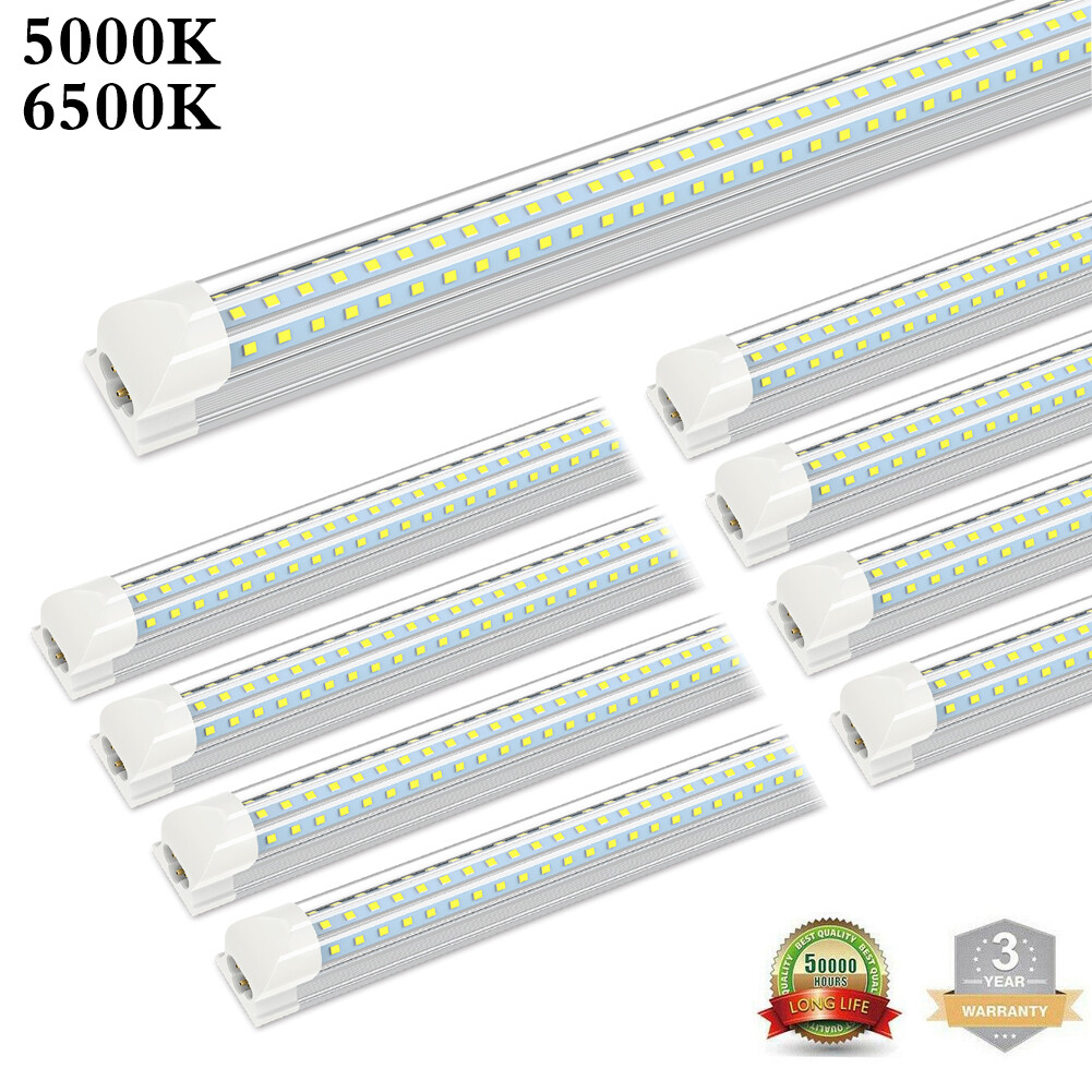 T8 8FT LED Shop Light Bulbs 120W 8 Foot LED Tube Light Fixtures 5000K-6500K