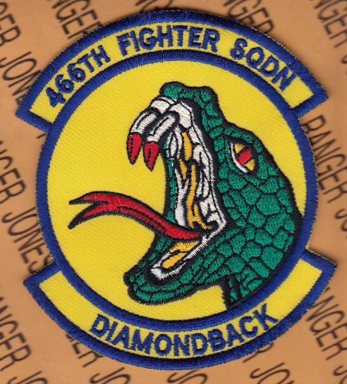 USAF Air Force 466th Fighter Sq FS Diamondback ~4" patch c/e