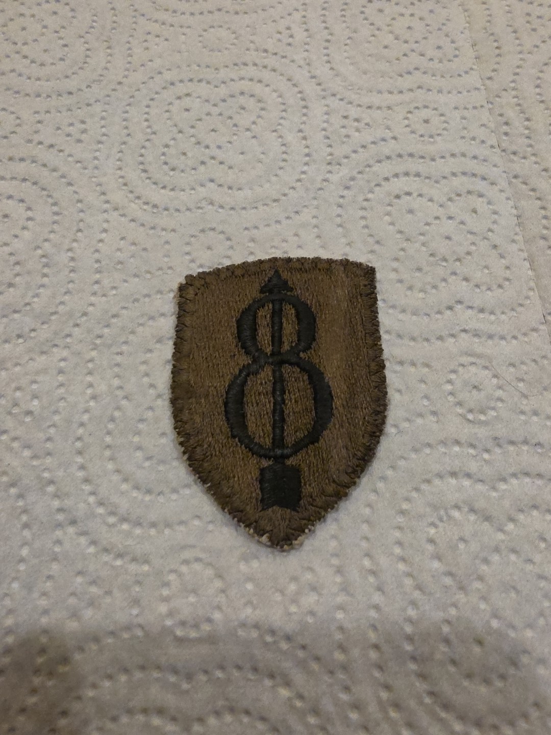 US ARMY 8TH INFANTRY DIVISION OD SUBDUED PATCH (1980's NOS) BDU ORG VTG MILITARY