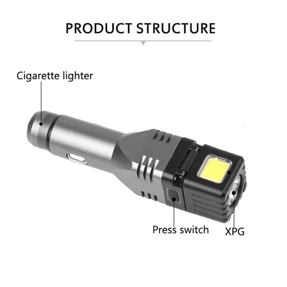 XPG LED Car Cigarette Press Switch Lighter Flashlight Rechargeable Light