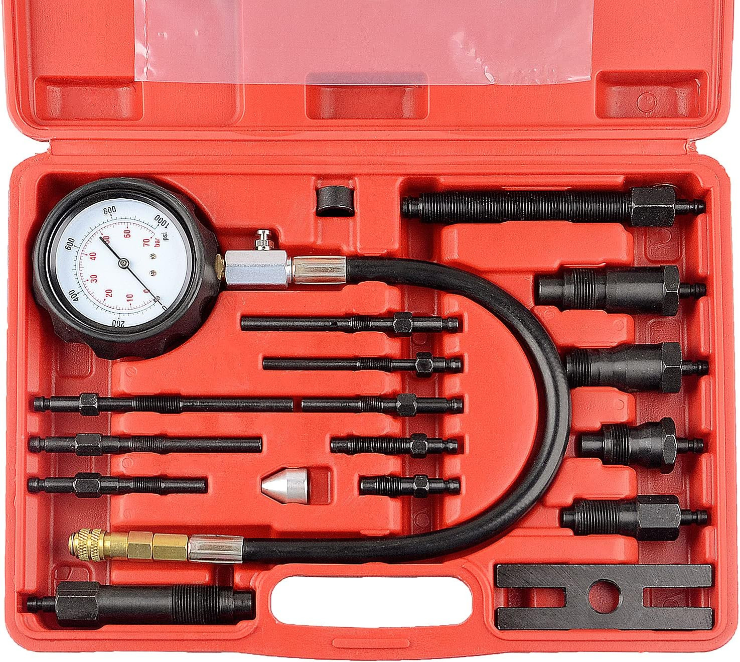 Cylinder Diesel Injector Flow Meter Bundle Diesel Engine Compression Tester Tool