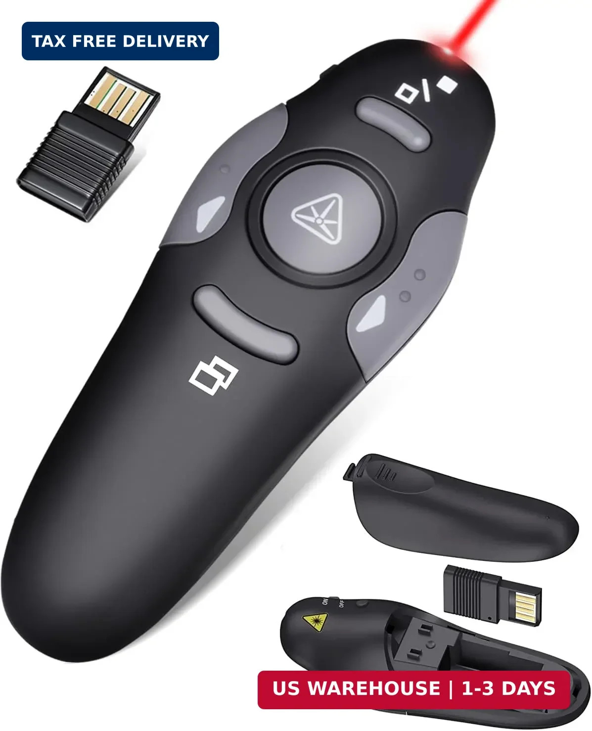 Wireless Presentation Clicker for PowerPoint Presentations, USB Dongle Presenter