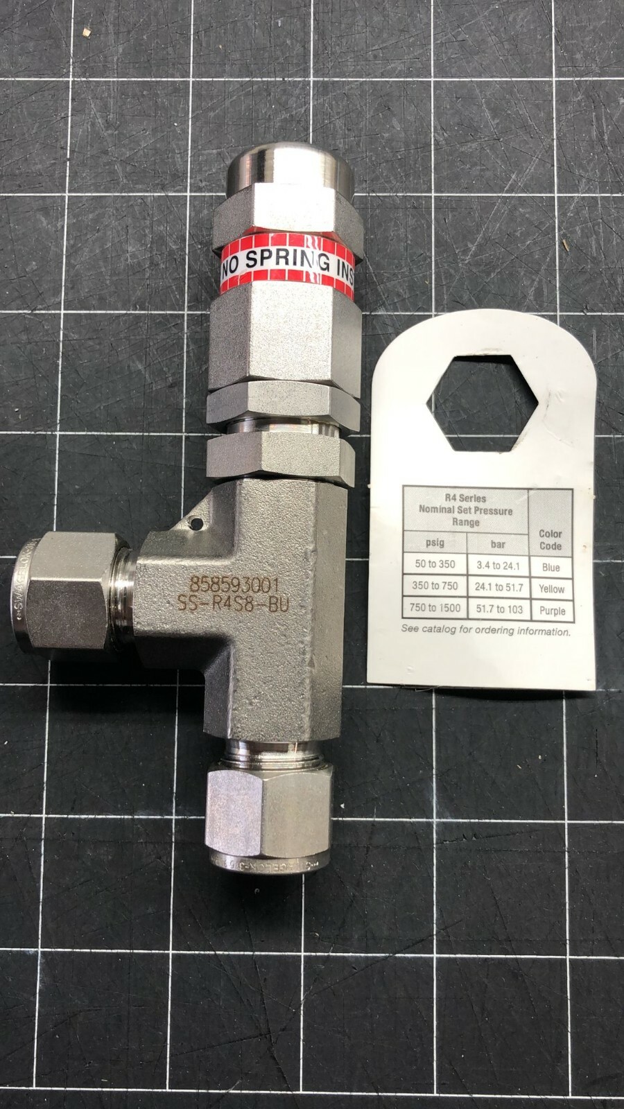 Swagelok Relief Valve 1/2" Tube OD with Buna N Seal SS-R4S8-BU