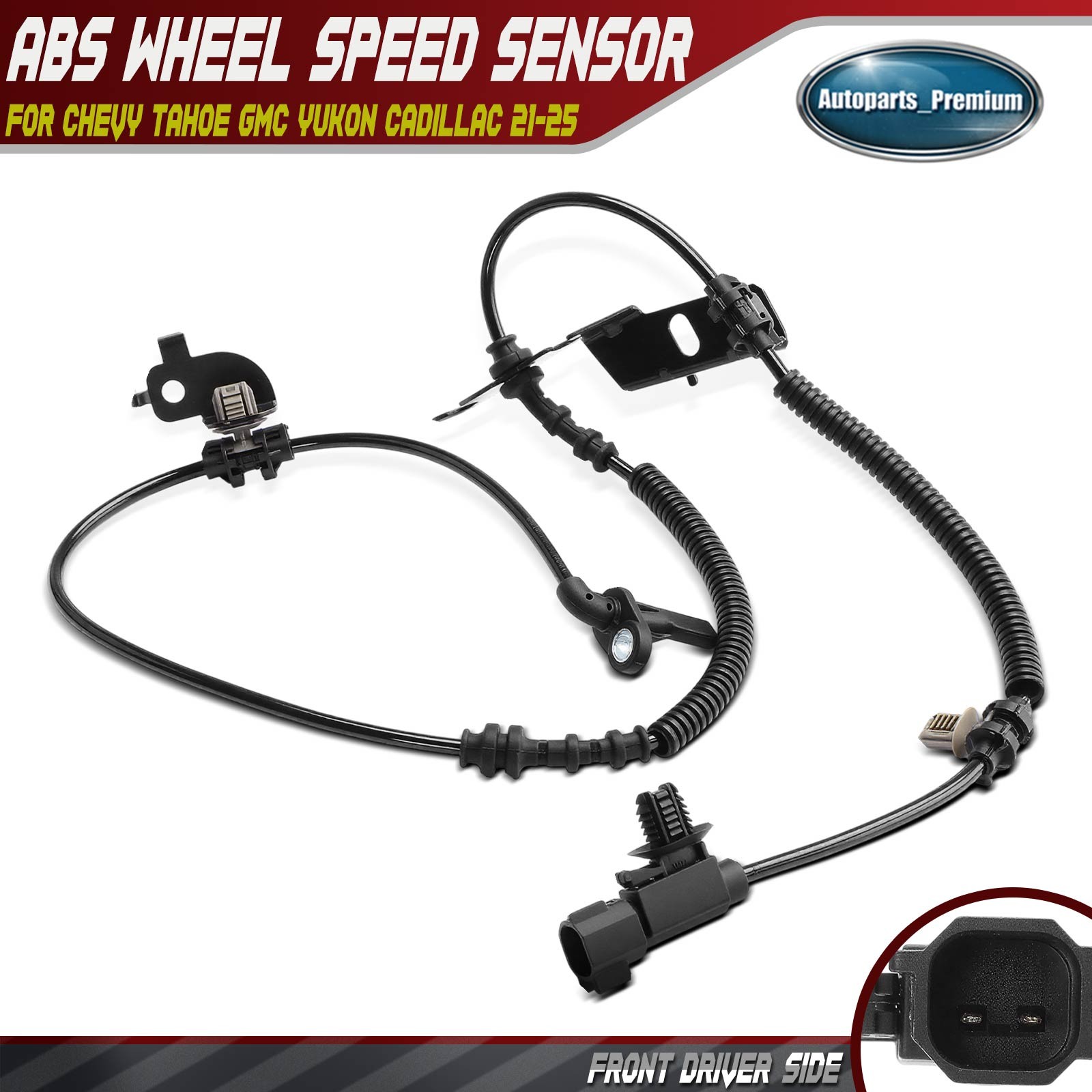 Front Left ABS Wheel Speed Sensor for Chevy Tahoe Suburban GMC Yukon Cadillac