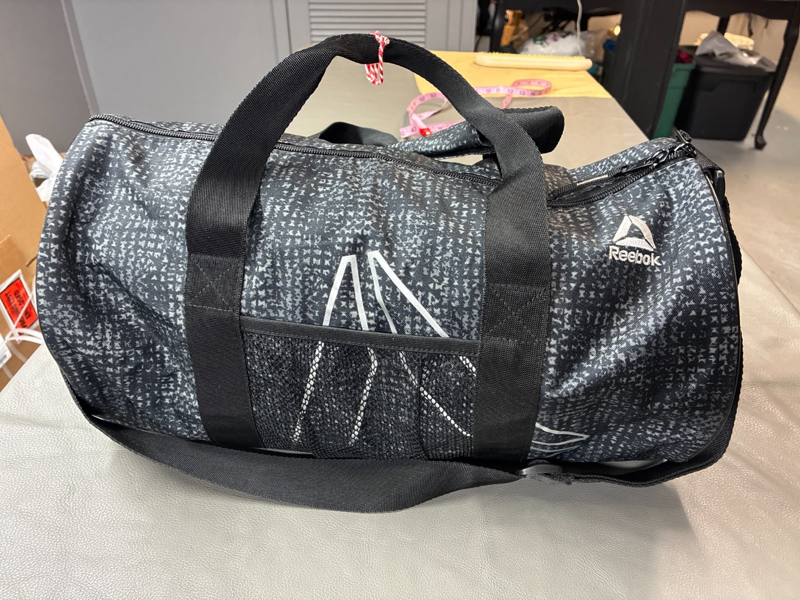 Reebok Black & Gray Duffle Bag | Gym Travel Sports Bag | Carry-On Size | Reebok