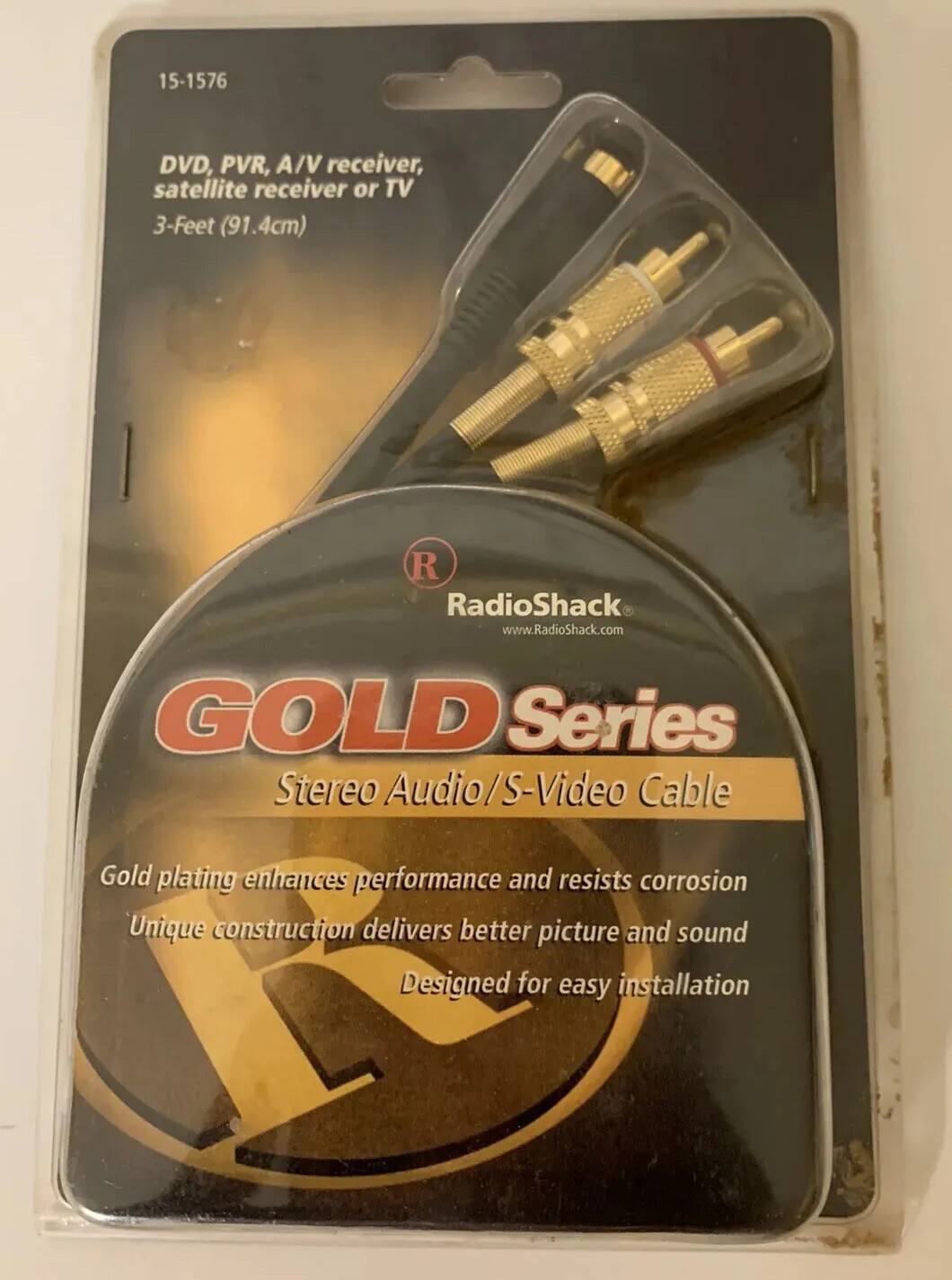New RadioShack Gold Series(15-1543) Stereo Audio Cable- 12 Feet( 3.6m) Sealed