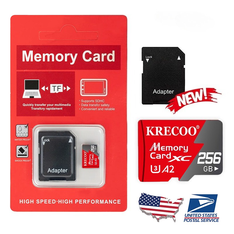 1-2PACK 64GB 128GB 256GB Micro SD Card Class 10 V30 Memory Card U3 TF Card LOT
