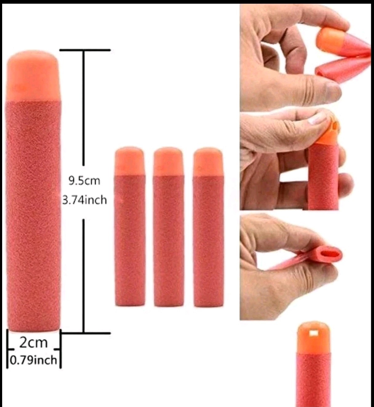 60 PCS Mega Darts Foam Bullet Refill Pack - Compatible with Nerf N-Strike Mega S