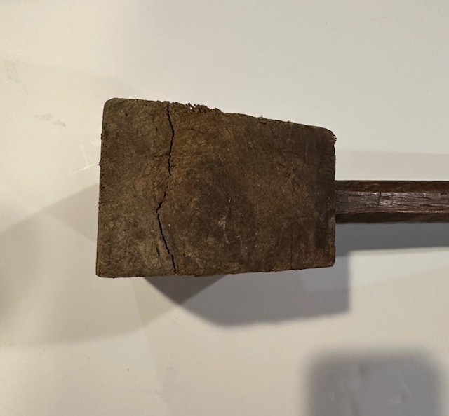 Antique Primitive Rustic Wooden Sledge Hammer Carpenter Mallet 12 1/4"
