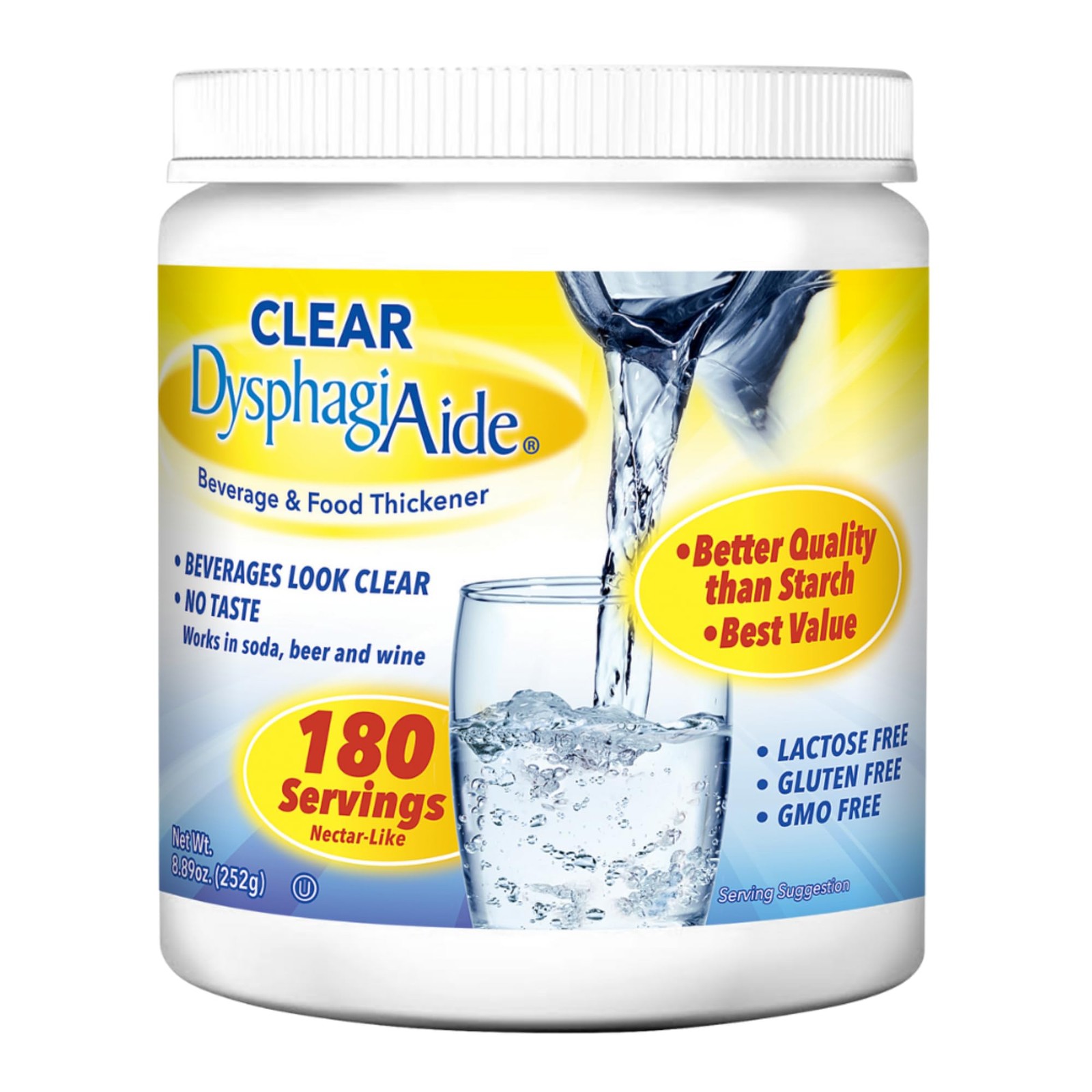 Clear Thickener, 180 Serving Jar (252g), Xanthan for IDDSI Thickness Levels 1-4