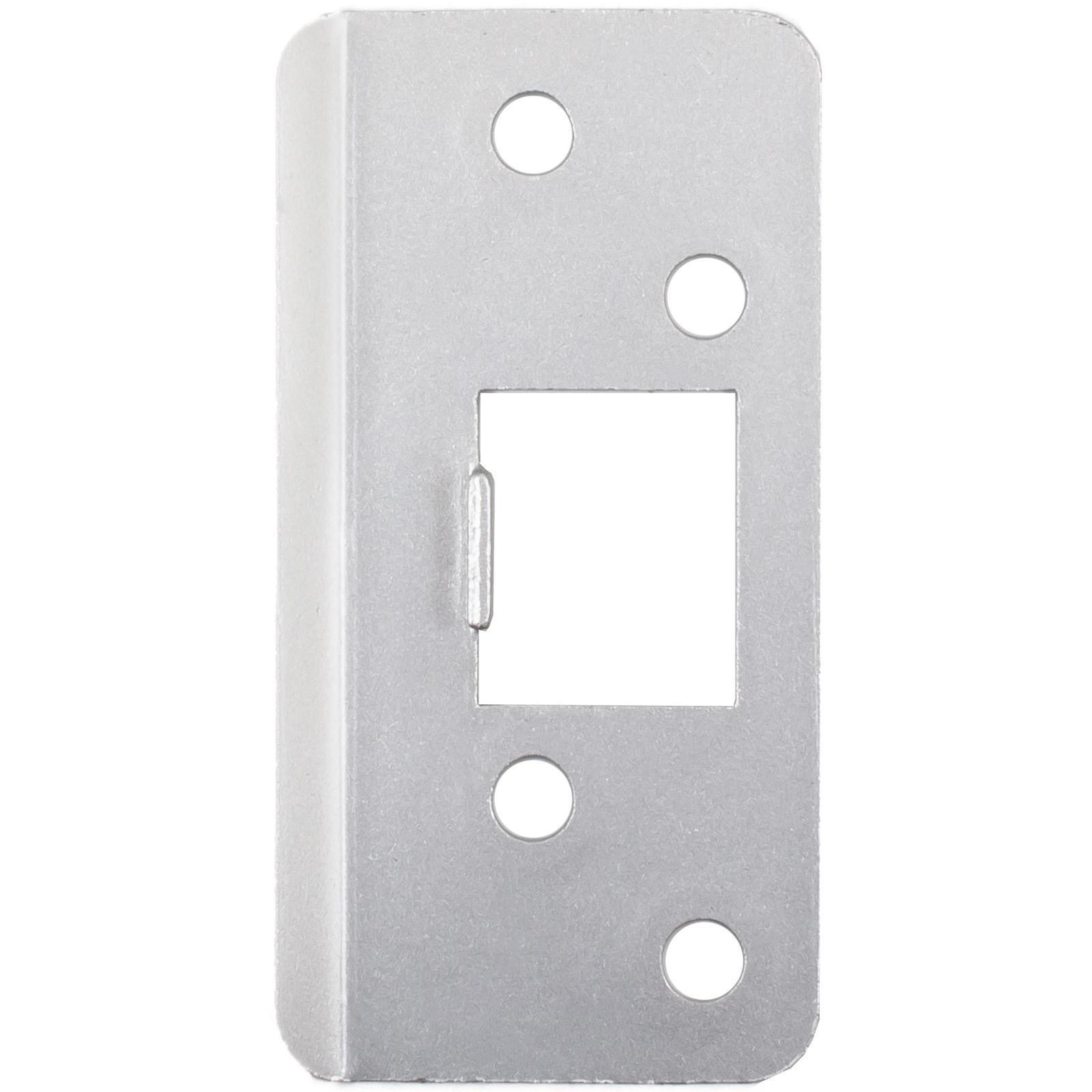 Jamb Saver Strike Plate with Screws, 3-5/8 Inches, 2-1/4" Center-to-Center, Sati