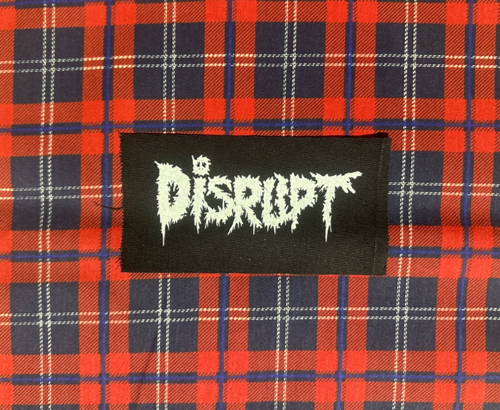 Disrupt: Logo DIY Patch- Punk Crust Black Flag Off Leftover Crack Oi