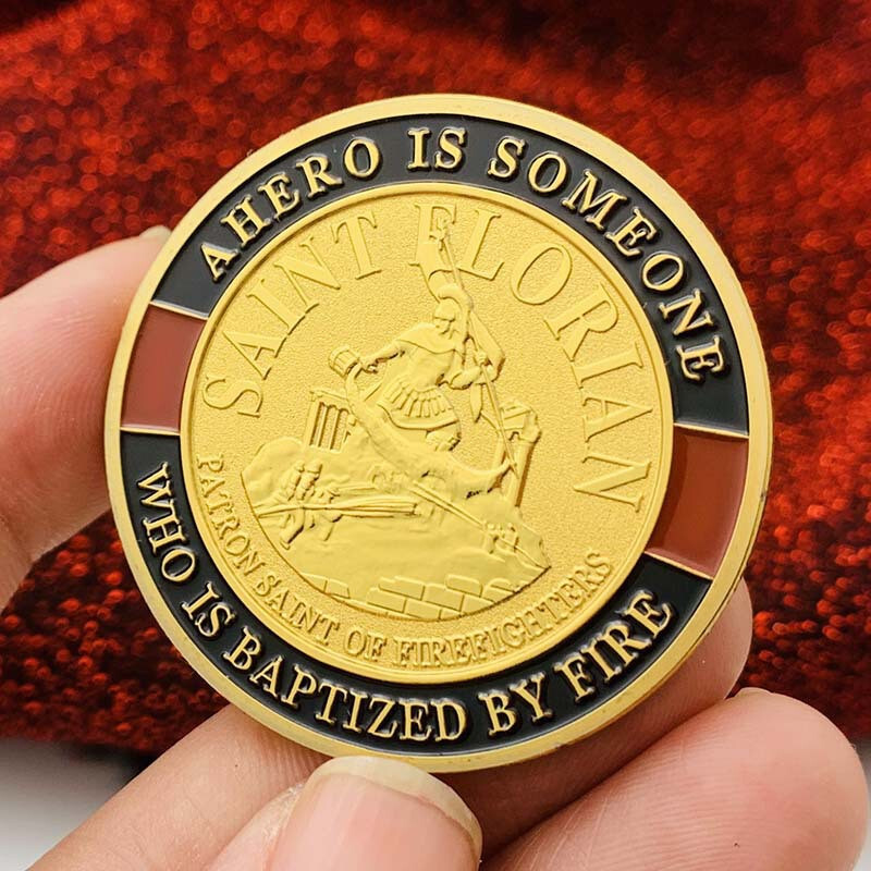 US Patron Saint Of Firefighters Commemorative Challenge Coin Collectible Gift