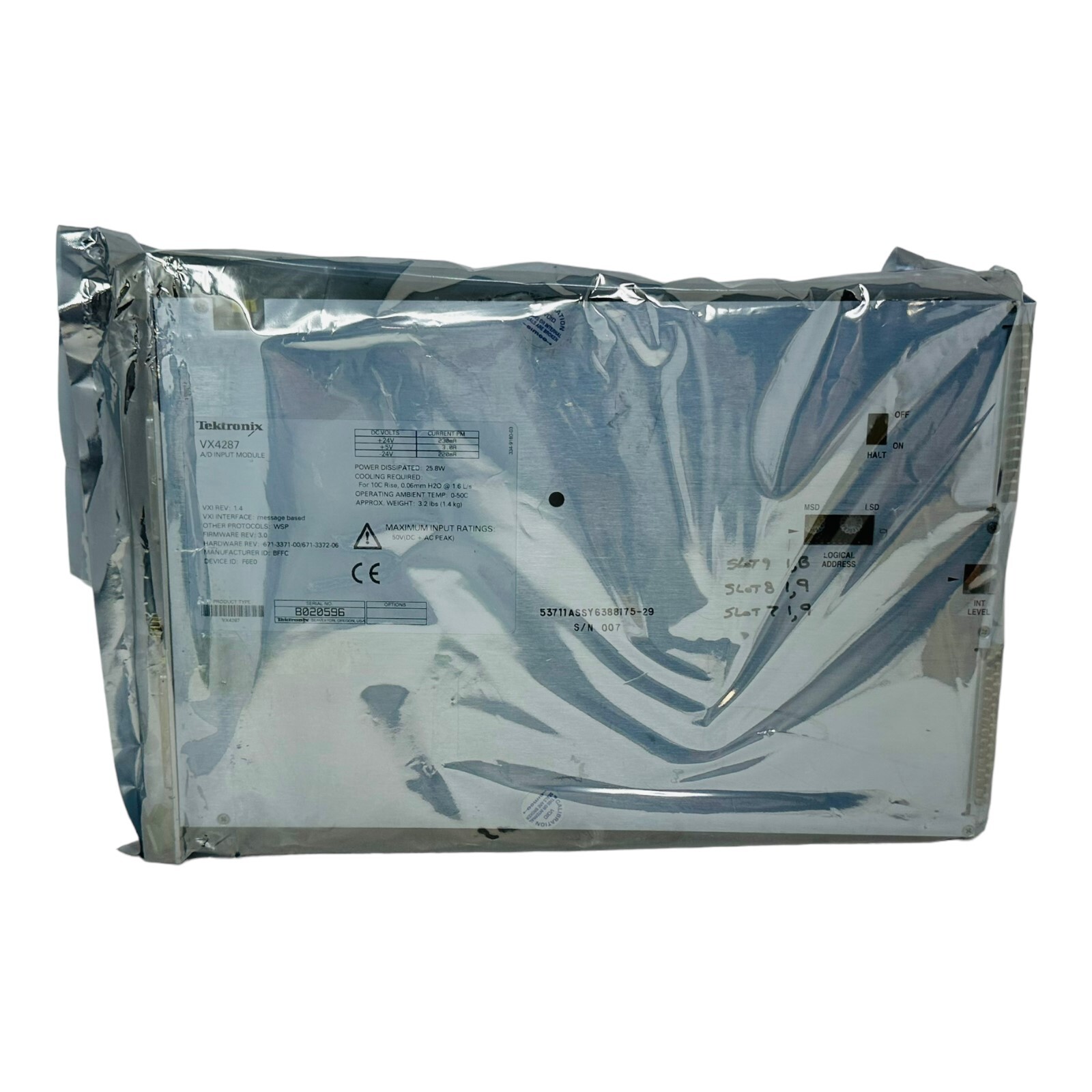 TEKTRONIX VX4287 A/D INPUT MODULE S/N B020596