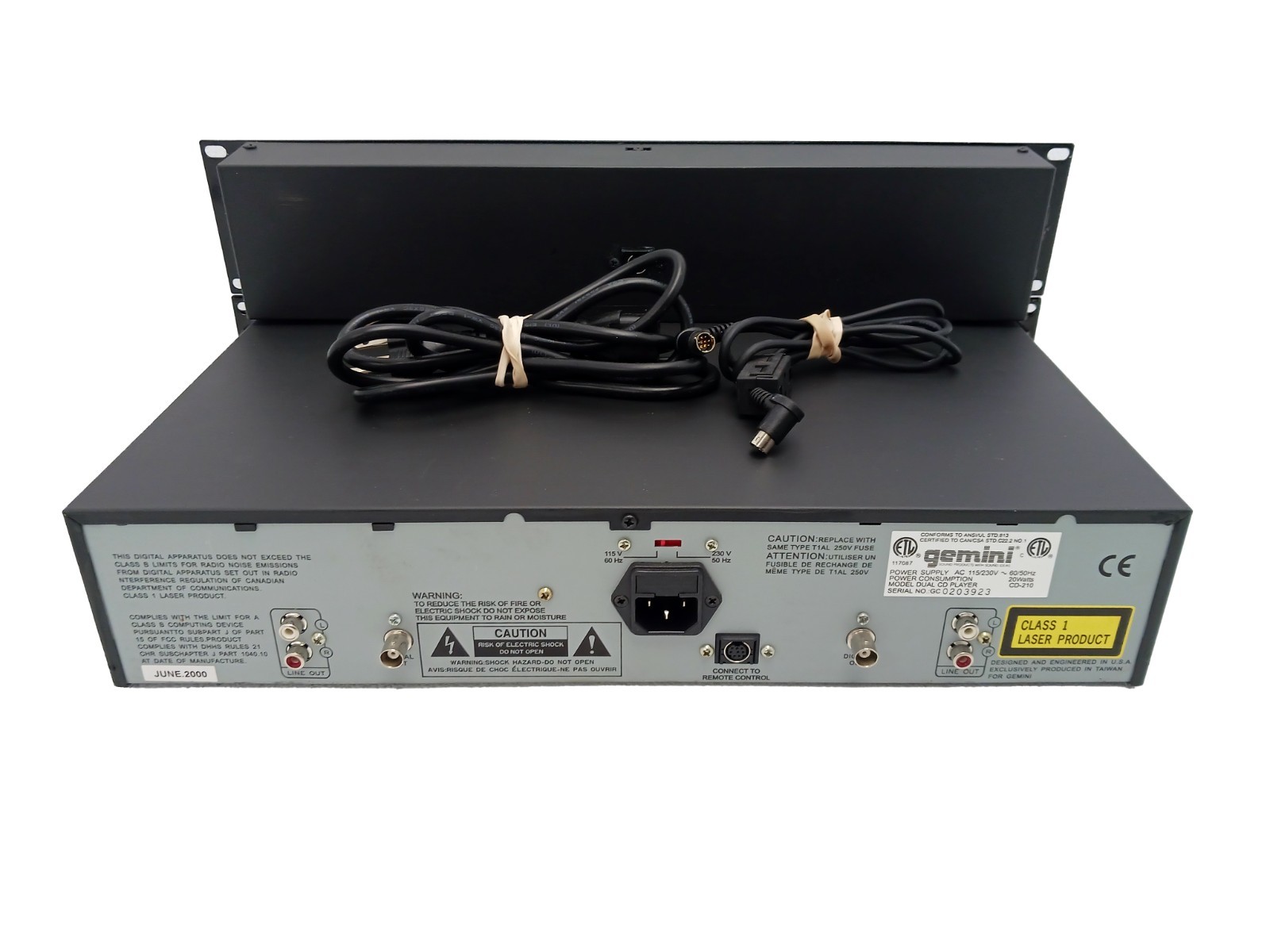 Gemini CD-210 Dual Disc CD Player System - WORKS