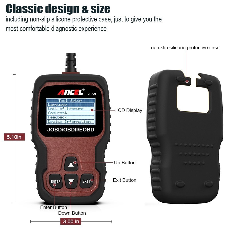 ANCEL JP700 Car JOBD OBD2 Scanner Code Reader Diagnostic Tool Check Engine