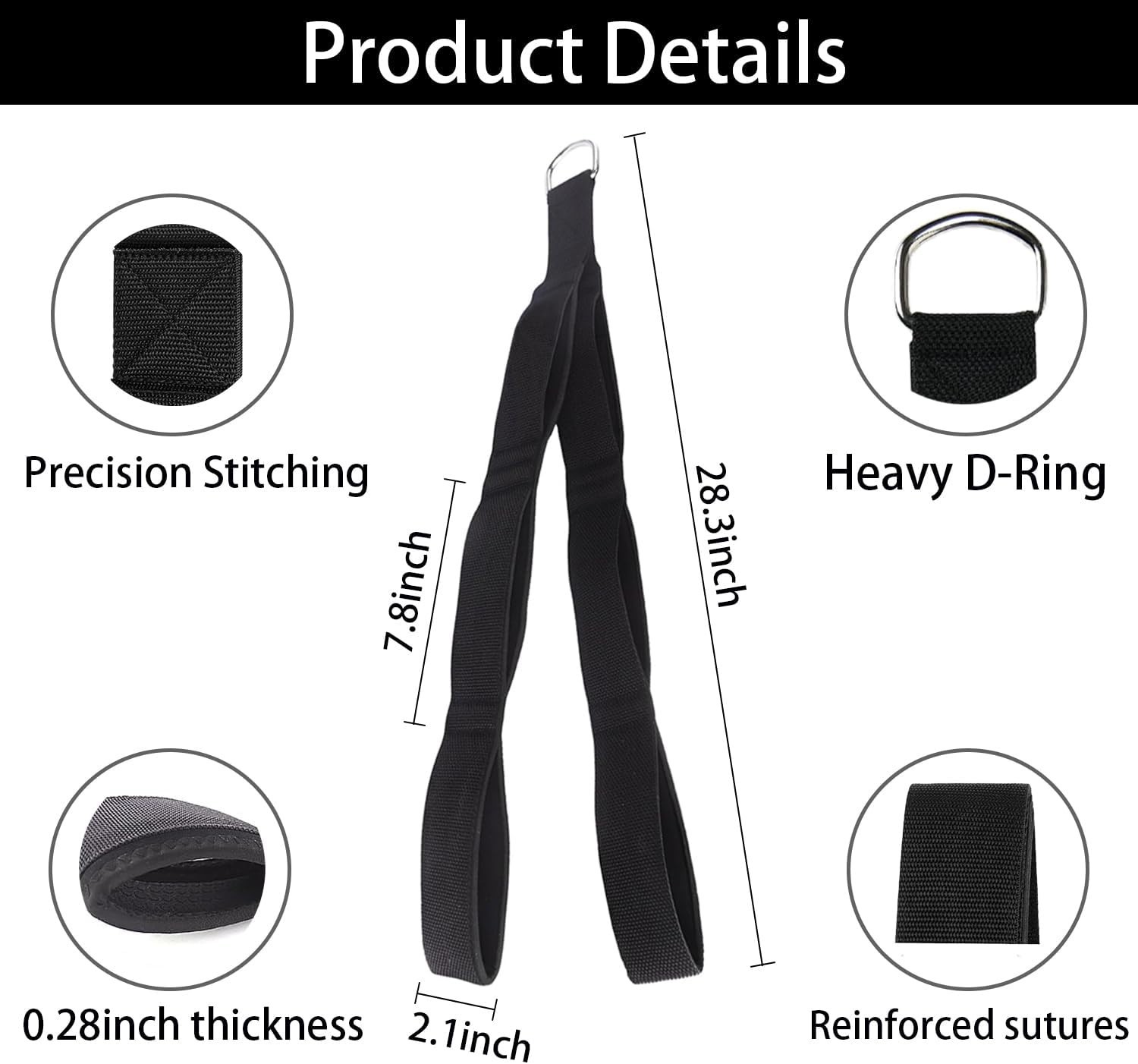 Tricep Rope Cable Attachment Pull Down Facepull Strength Arm Training Straps Gym