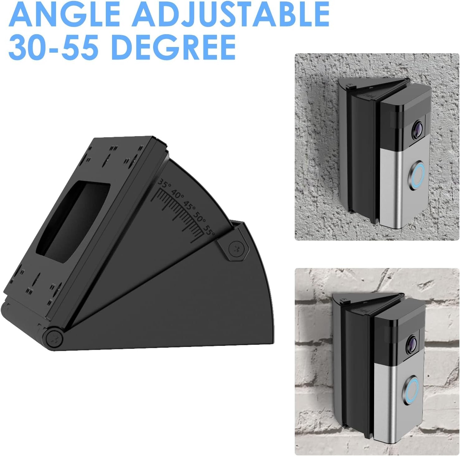 Doorbell Mounting Bracket RIOVO Adjustable 30 to 55 Degree Doorbell Angle COVER