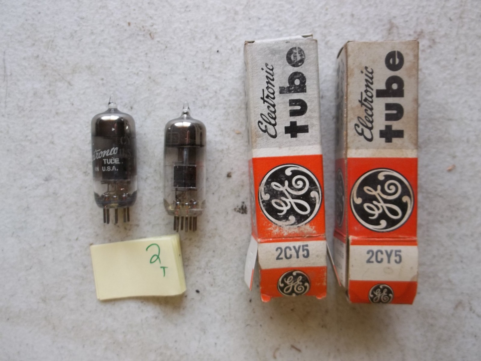 LOT OF 2 NEW IN BOX GE ELECTRON TUBE 2CY5 (138-1)