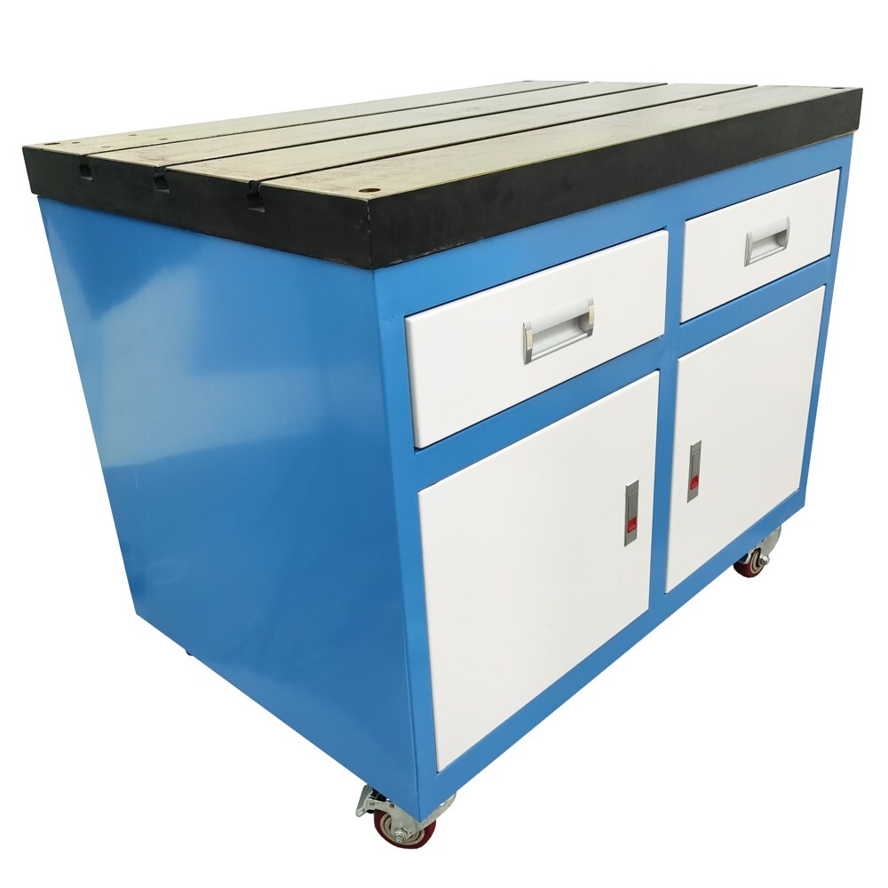 35.4"*23.6" Workbench with Drawers Cast Iron Table Cabinet for Tapping Machine