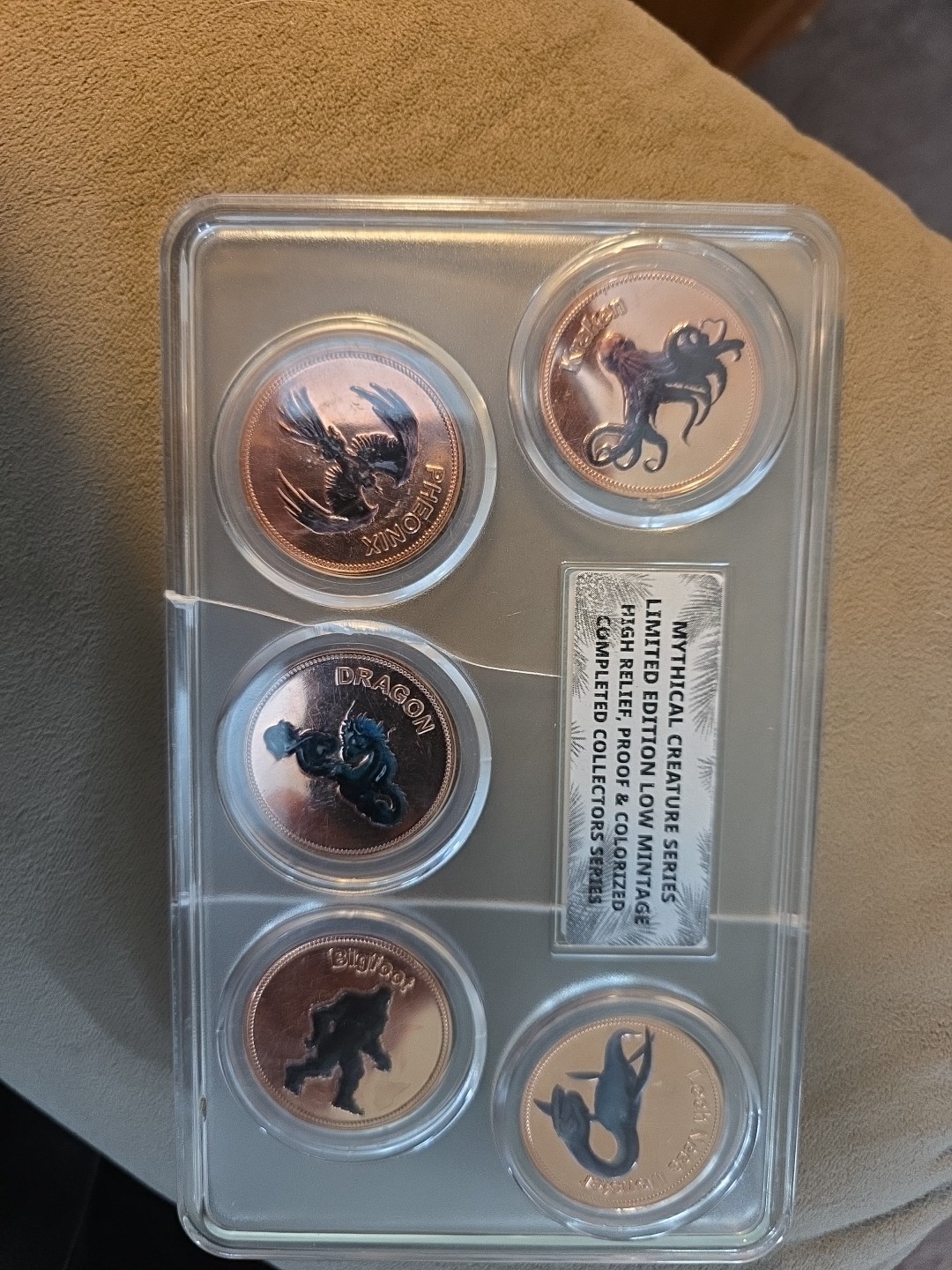 Mythical Creature Series low vintage, high relief  series, crack in case