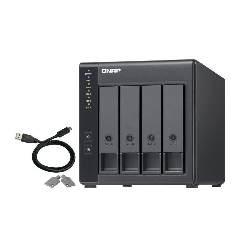QNAP TR-004 External Box HDD/SSD Storage Drive Enclosure Black 2.5/3