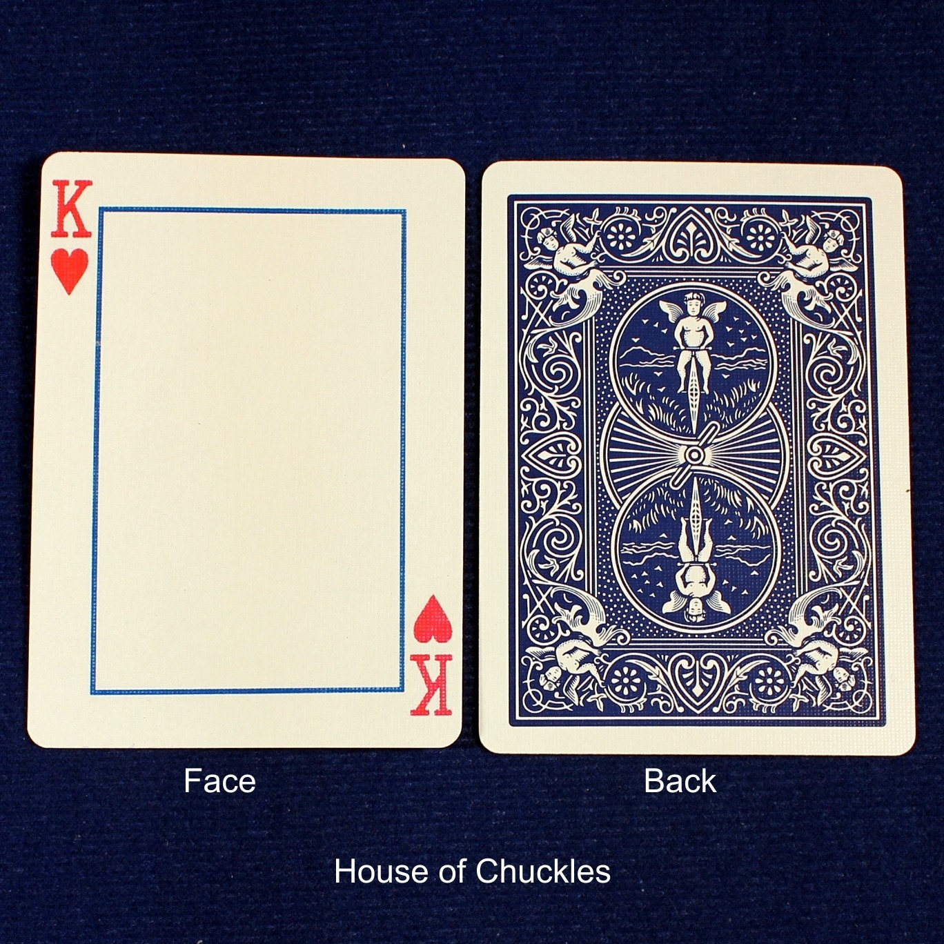 King of Hearts Frame, Bicycle Printed Gaff Card, Blue