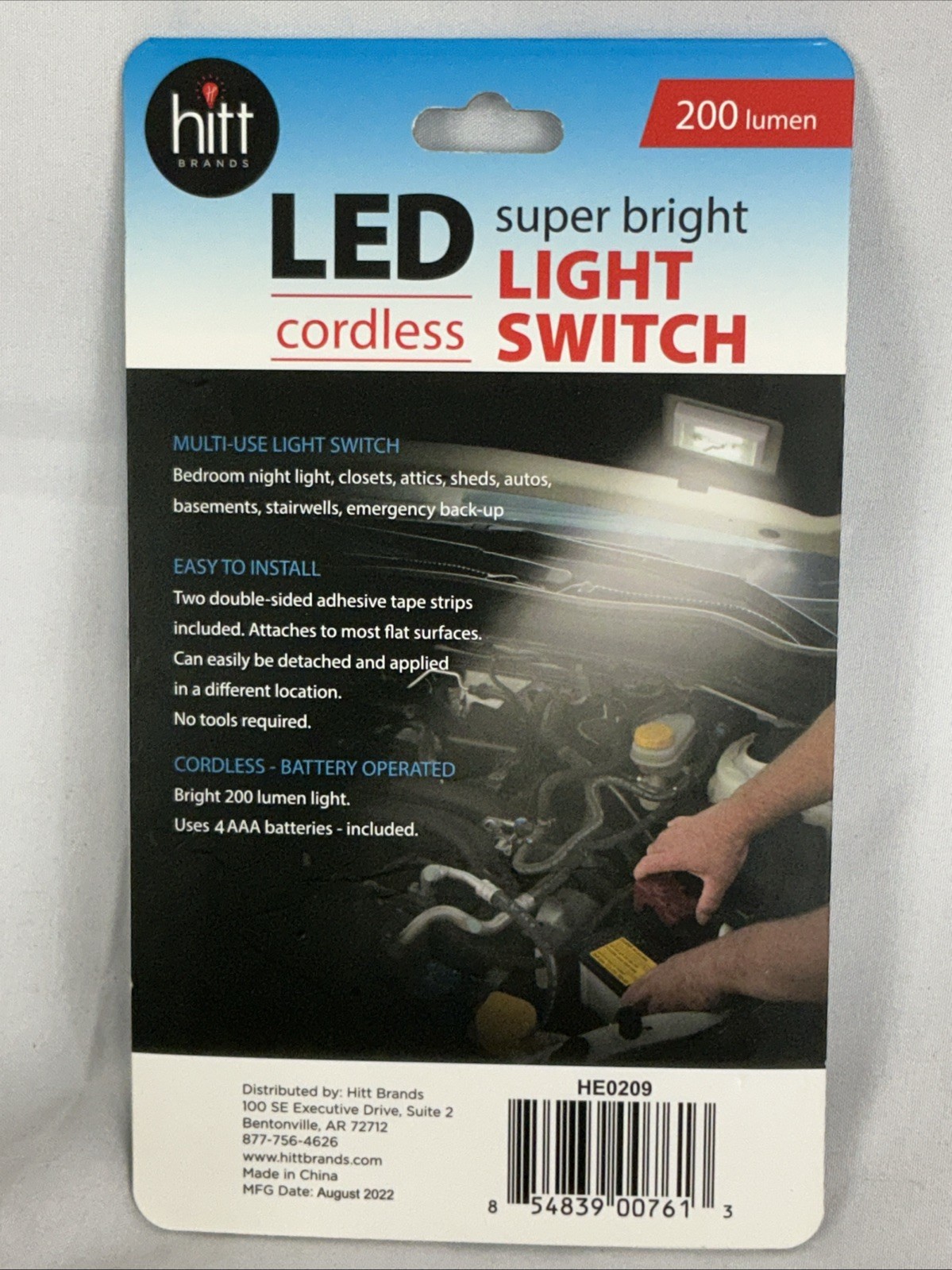 3 PACK LED Portable Light, 200 Lumen Cordless Battery Powered Light