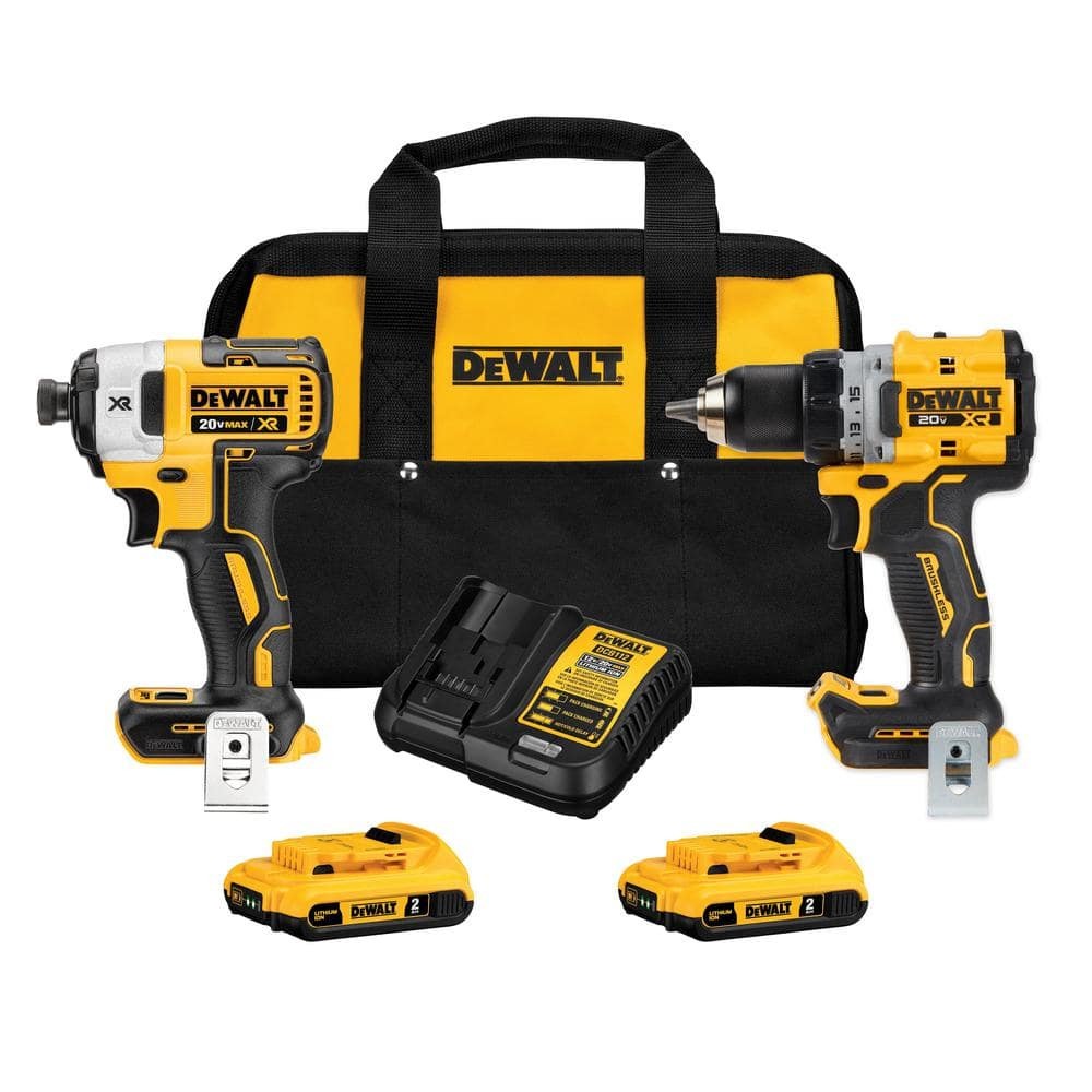 Dewalt 20V Lithium-Ion Cordless Brushless Drill Driver/Impact Driver 2 Tool Kit