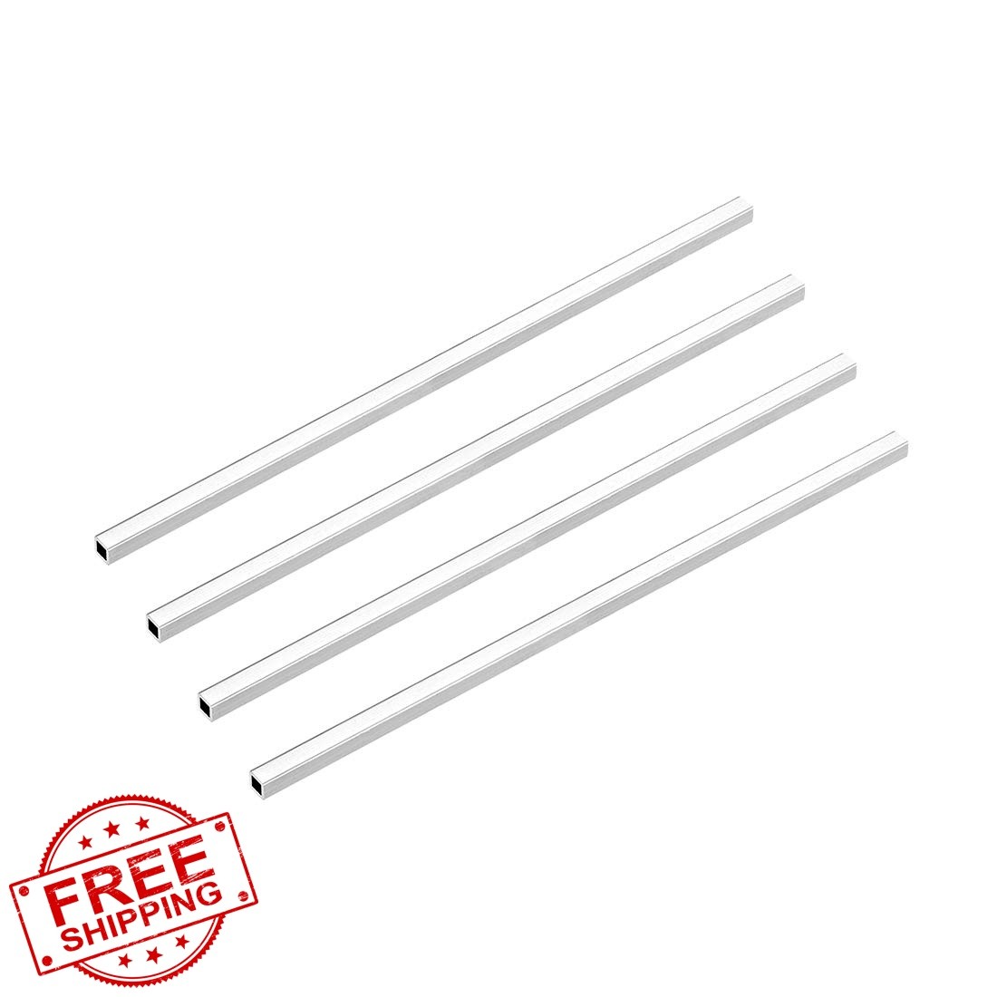 uxcell 6x6x1mm Aluminum Tube 200mm 4 Pcs
