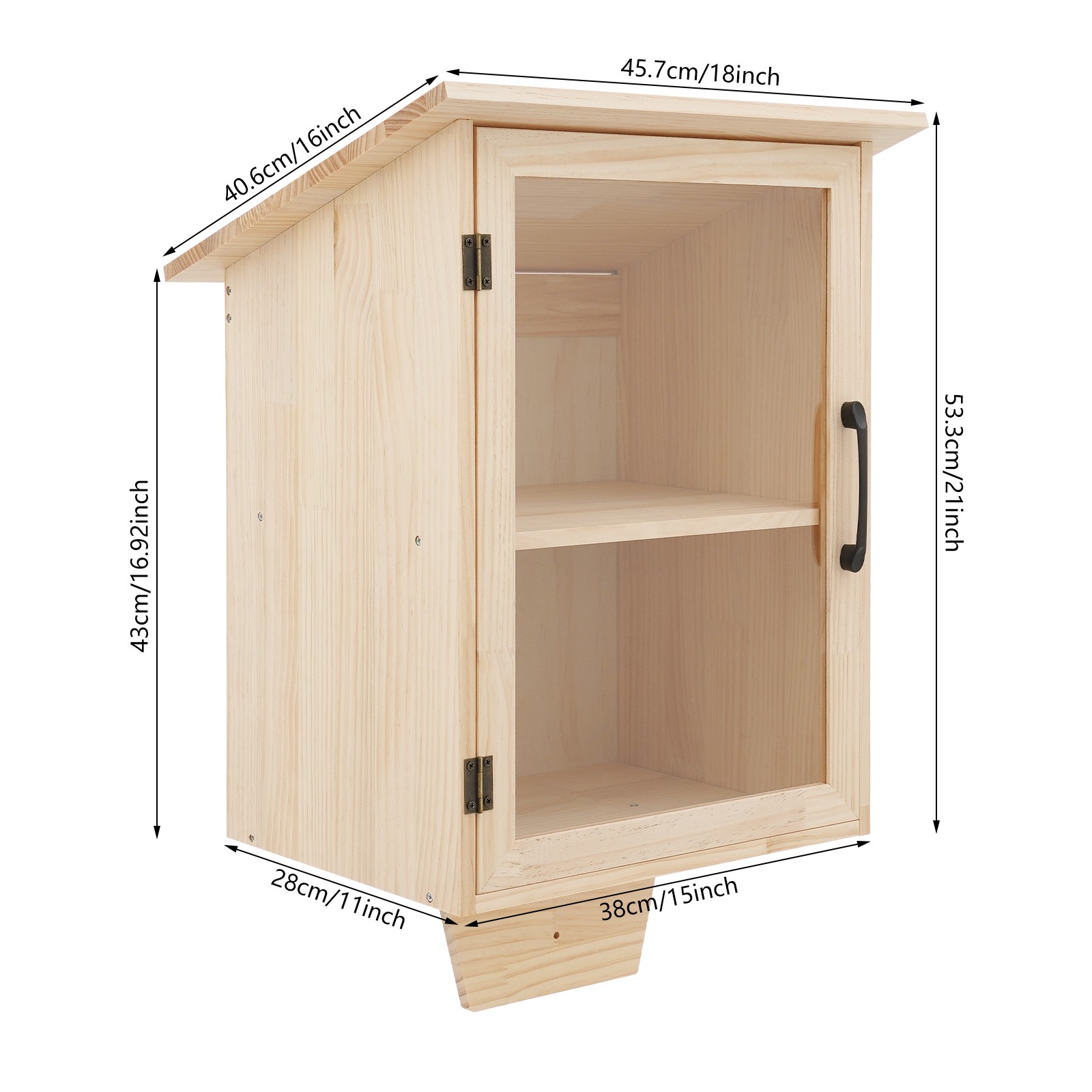 2 Tiers Book Storing Cabinet, Single-Door Wooden Bookcase, Newspapers Cabinet