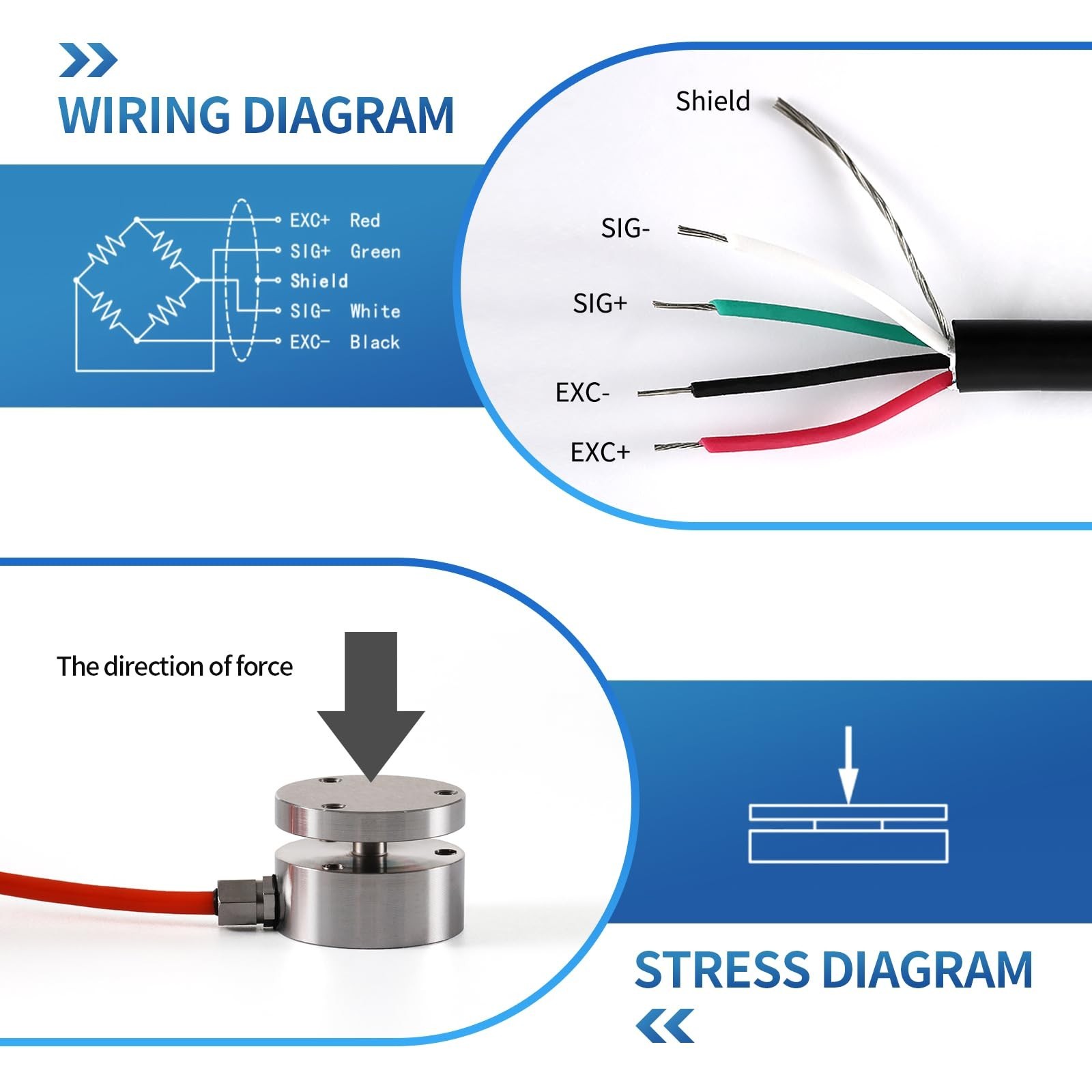 Mini Load Cell Sensor Tension and Compression Force Weight Pressure Sensor,Be...