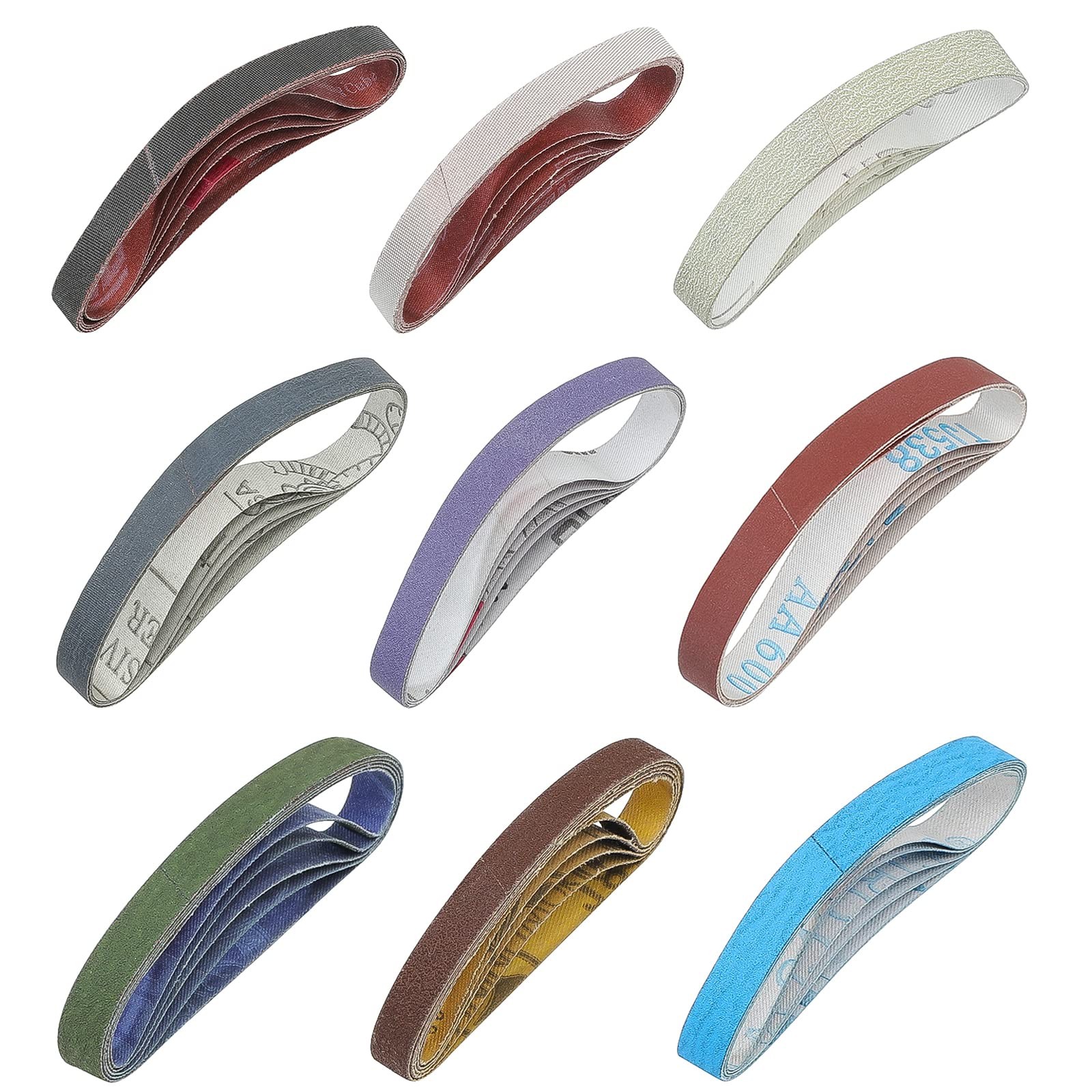 45 Pcs 1/2" x 12" Replacement Sharpening Belt Kit for 45Pcs 80~5000grit