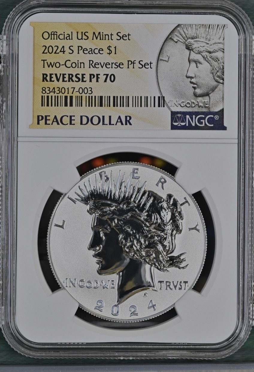 2024 S  Peace Silver Dollar Eagle $1 Reverse Proof  NGC PF70  %