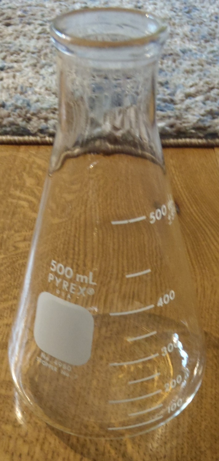 500 mL Pyrex Erlenmeyer Flask No. 4980 - USA Glass Beaker Lab Container