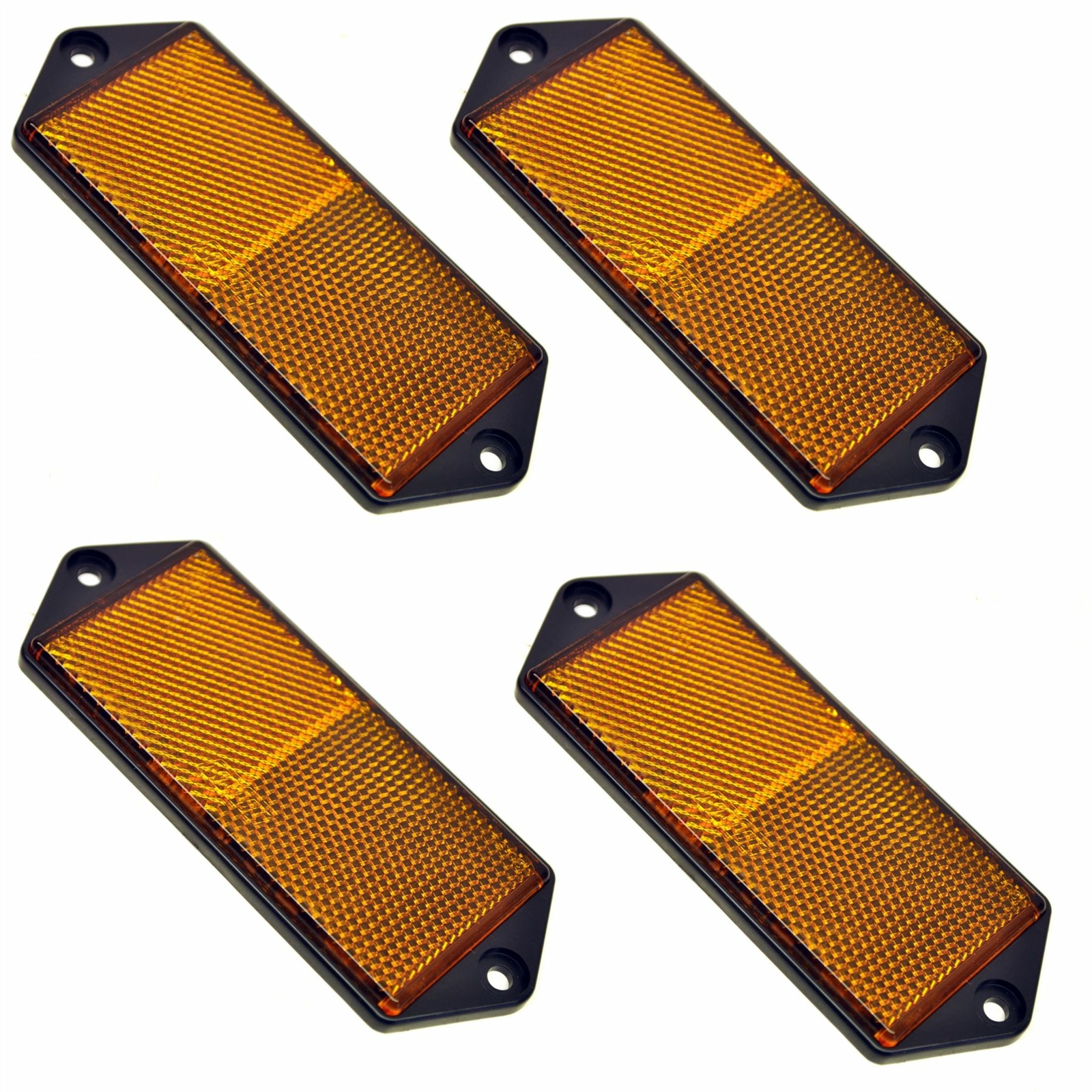 Amber Large Rectangular Side Reflector Pack of 4 Trailer Fence / Gate Post TR06