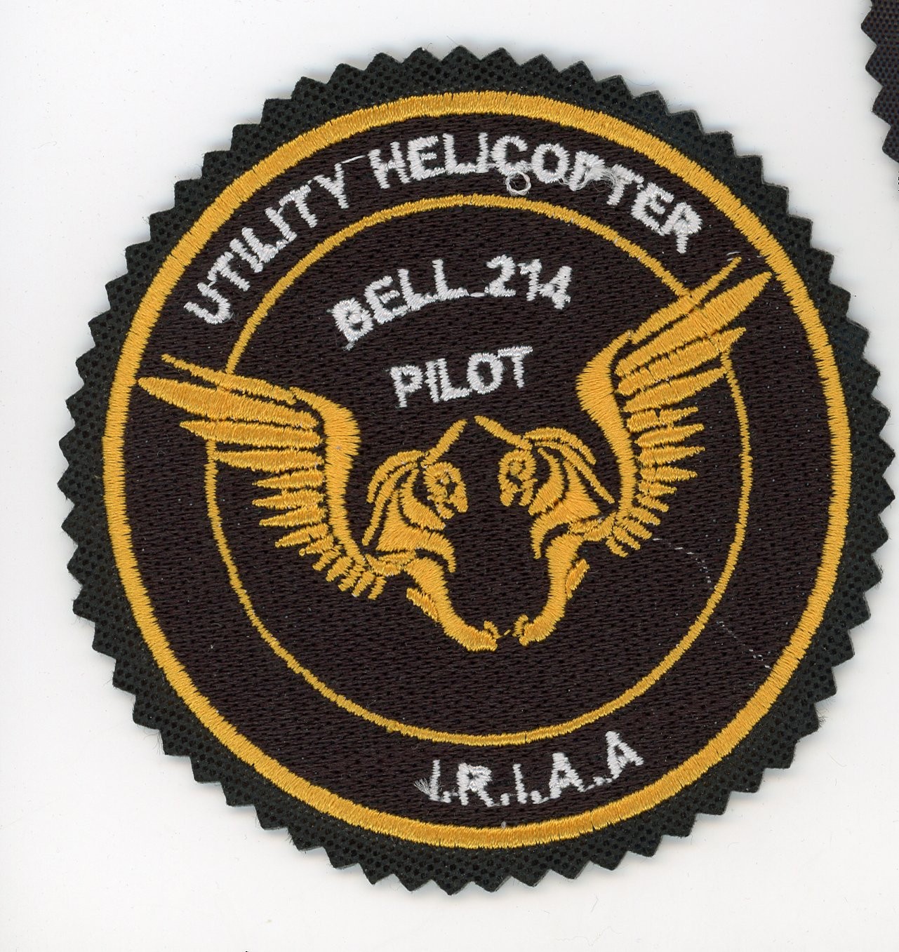 PATCH IRAN HELICOPTER ARMY BELL 214 IRIAA UTILITYSEW ON PARCHE