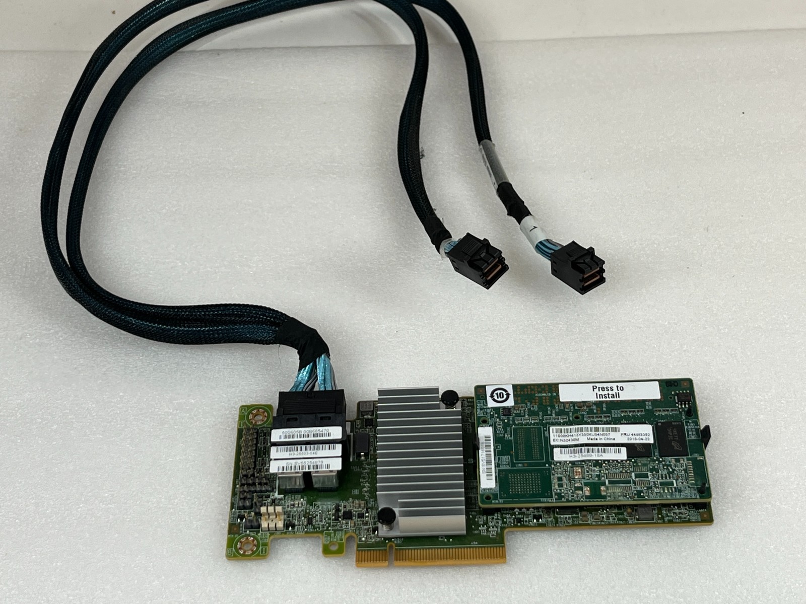 Lenovo RAID Controller Card FRU 44W3392 with Cables & 46C9111 Module