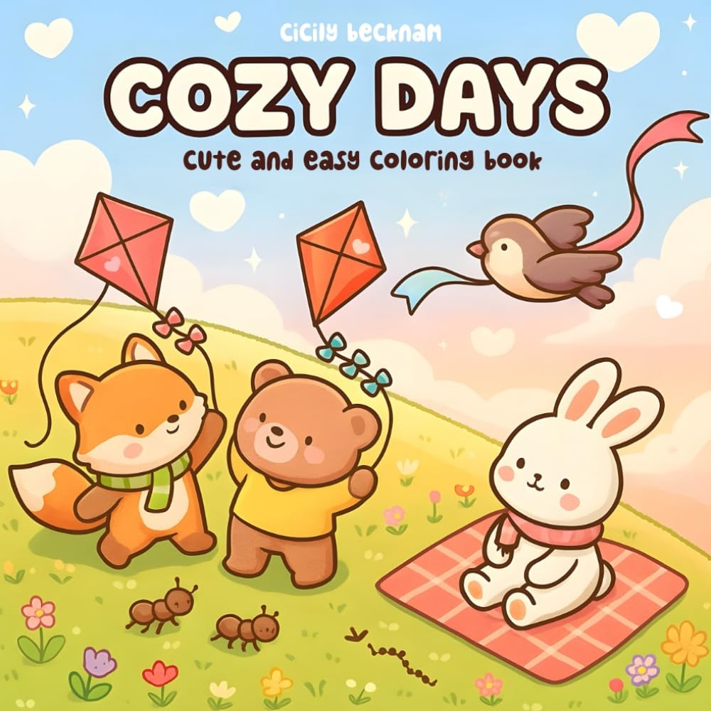 Cozy Days: Cute and Easy Coloring Pages with Hygge-Inspired Moments for Relaxati