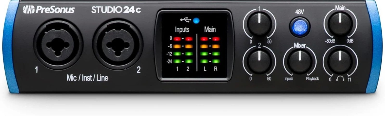 2x2, 192 kHz, USB Audio Interface with Studio One DAW Recording Software