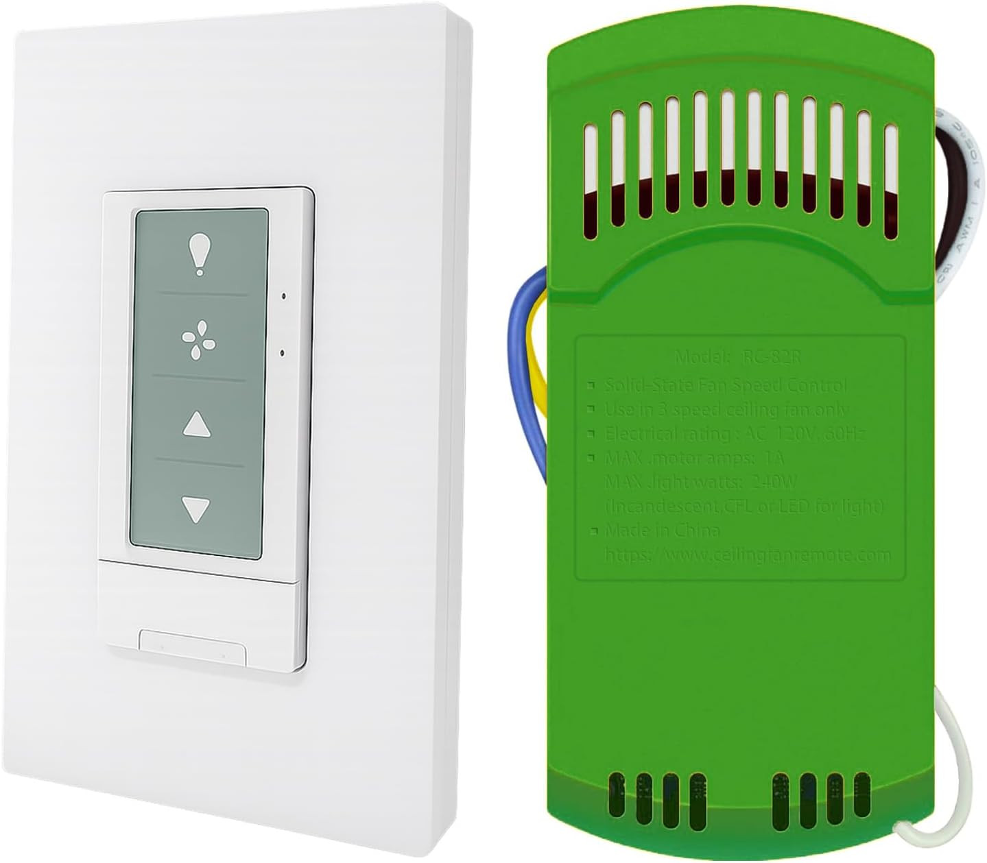 Universal Ceiling Fan Wall Remote Control Kits with 80R Receiver, 3 Speeds/Light