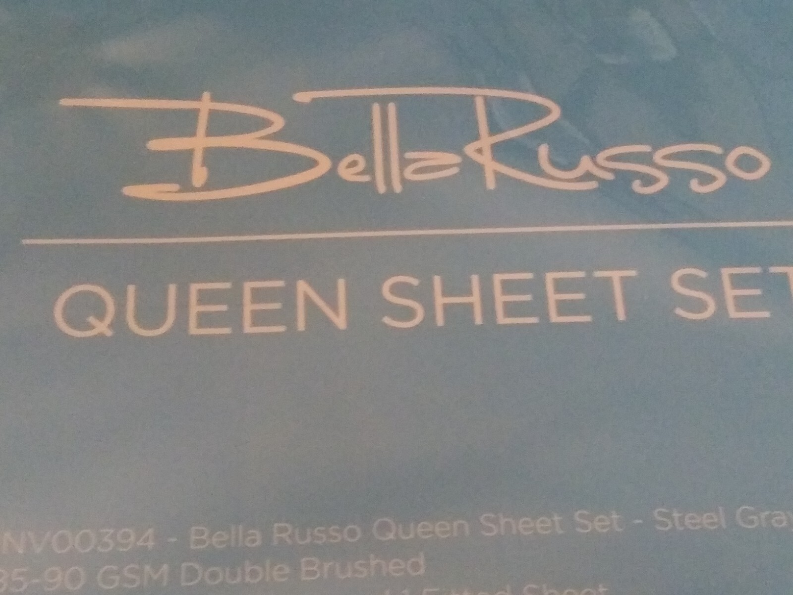 Bella Russo Queen Sheet Set, Steel Gray, 85-90 GSM, NEW