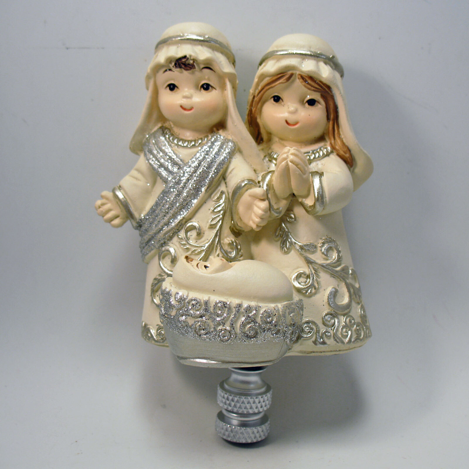 Lamp Finial Christmas Nativity Figures Painted Resin  #9AM